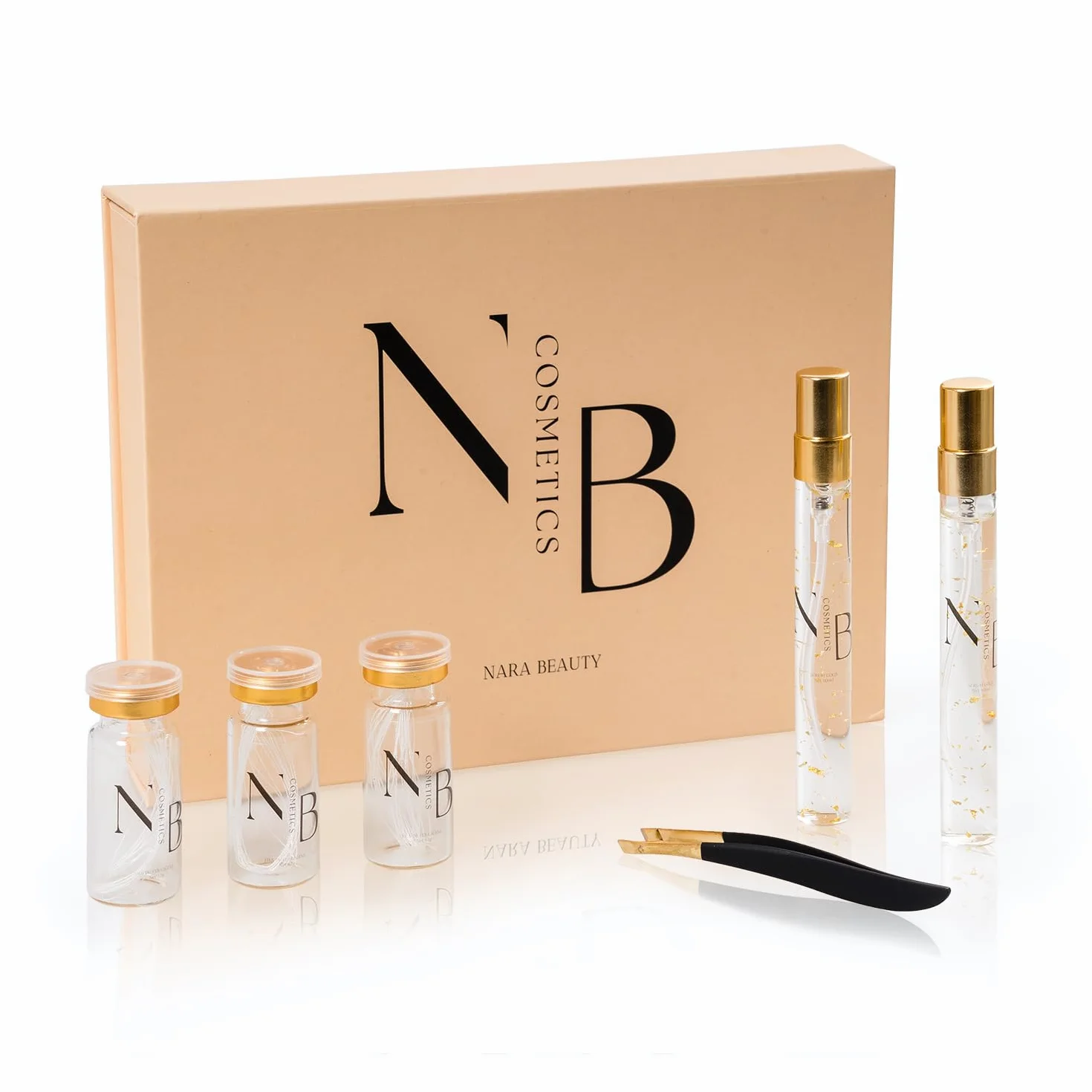Kit Professionnel Pour Traitement Au Fils De Soie Au Collagène - 36 fils de soie - 20 ml de sérum Gold