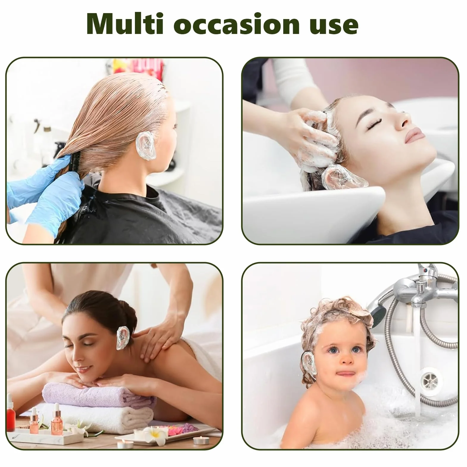 Protecteurs d'oreille Jetables Imperméables 100 Pièces pour Douche Bain Spa