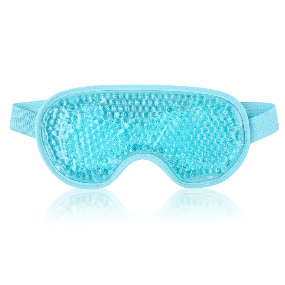 Masque pour les yeux réutilisables avec perles de gel, thérapie haute et basse température, rafraîchissant yeux gonflés secs maux de tête