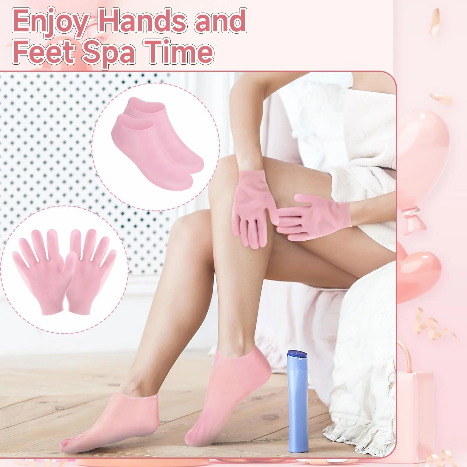 Chaussettes en silicone hydratantes pour femme, gants en silicone pour pieds secs et craquelés, soins des pieds après pédicure