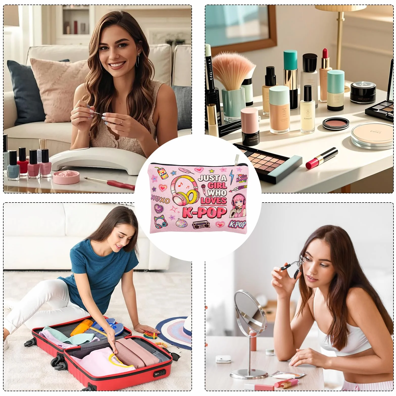Trousse de Maquillage Kpop 1 pièce Cadeau Musical Filles Fans K-Pop