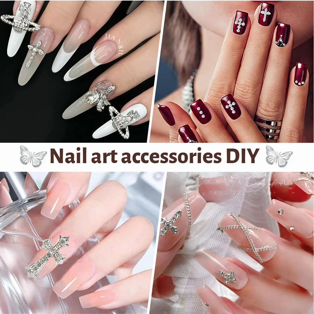 Strass Nail Art Deco 21 Pièces Croix 3D Motif Vierge Marie DIY Nageldesign