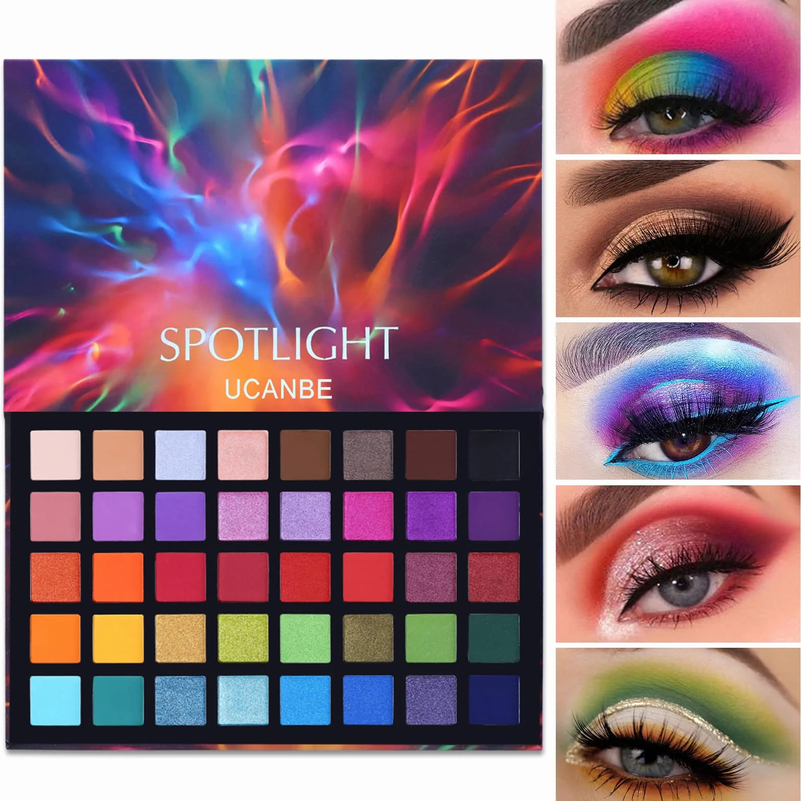 UCANBE Fards à Paupières 40 Couleurs Imperméable - Fard à Paupières Longue Durée - Palettes de Maquillage Shimmer Matte Hautement Pigmentées