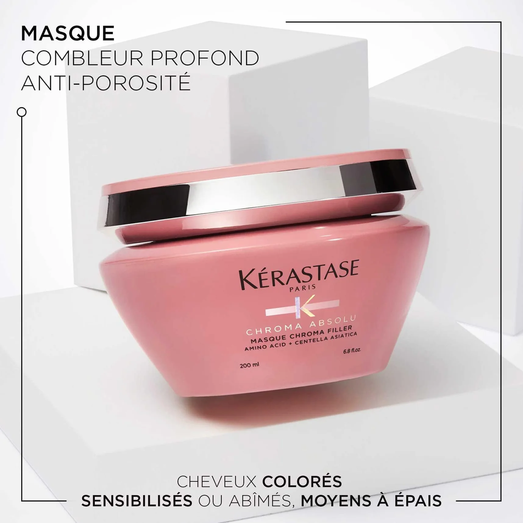 KÉRASTASE Chroma Absolu Masque Chroma Filler Anti-Porosité Cheveux Colorés Abîmés 200 ml
