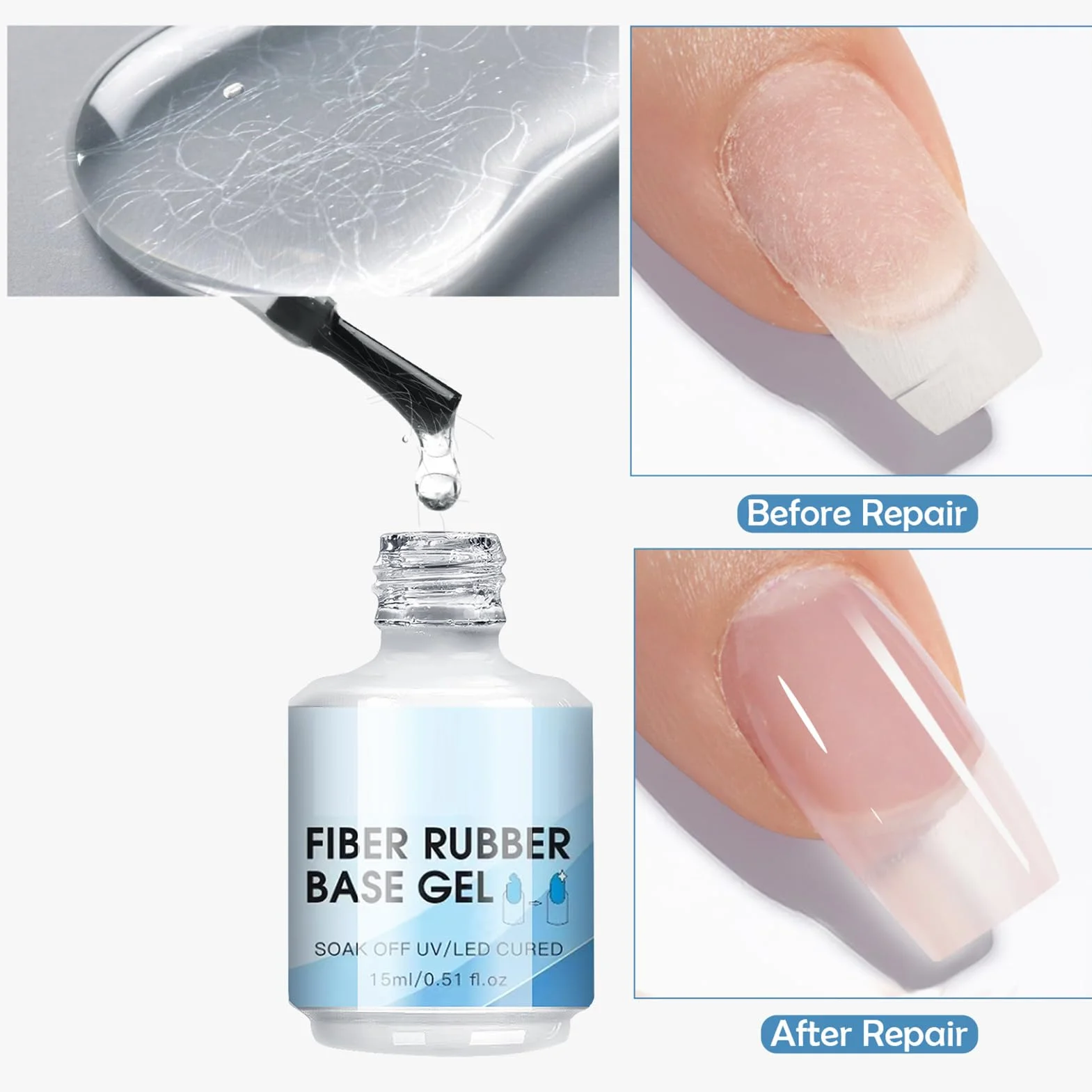 Nail Strengthening Gel Repair Base Coat 15ml Clear