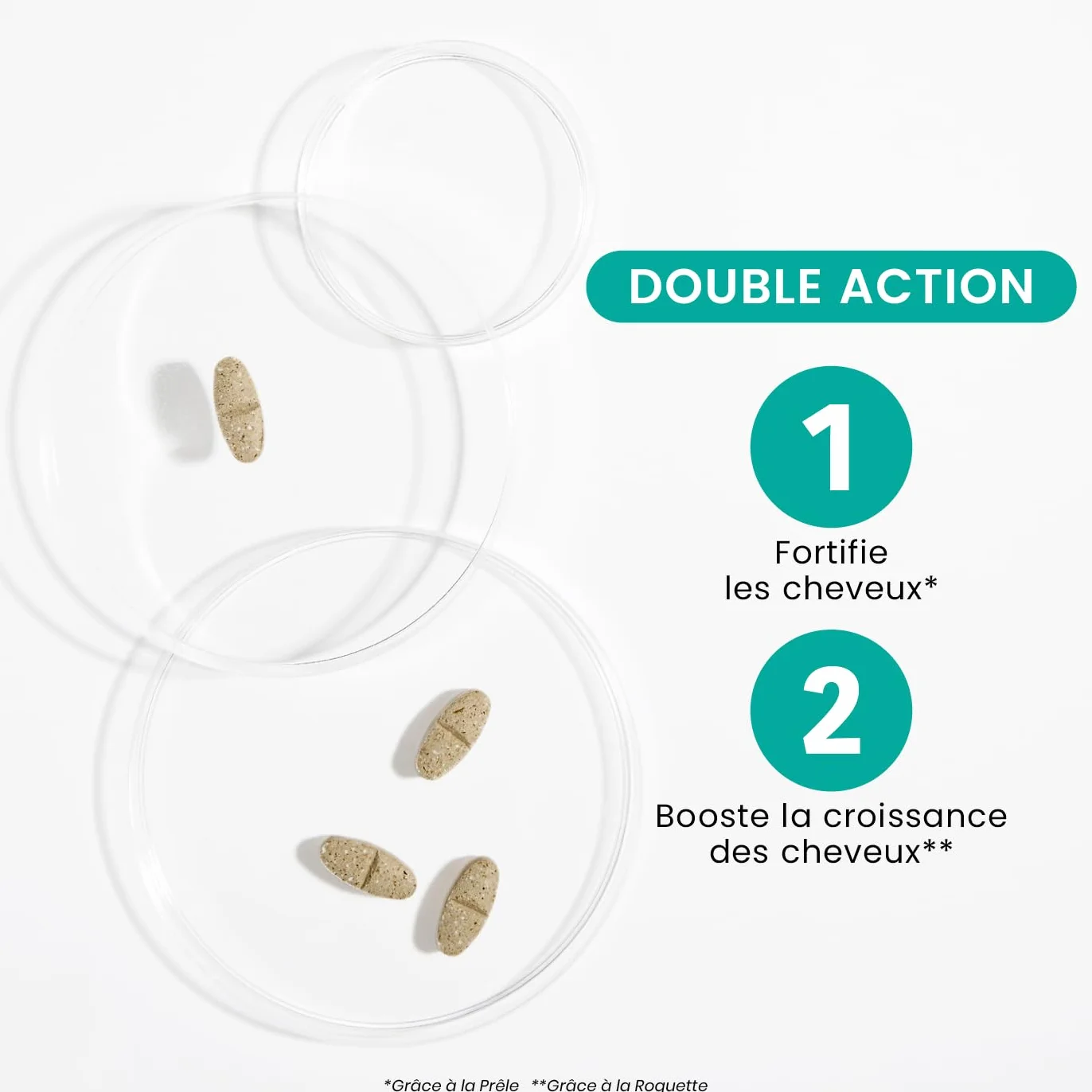 Santarome Sublimes Cheveux Force & Croissance Complément alimentaire pousse cheveux ongles Vitamines B6 B8 Roquette Myrtille 30 comprimés
