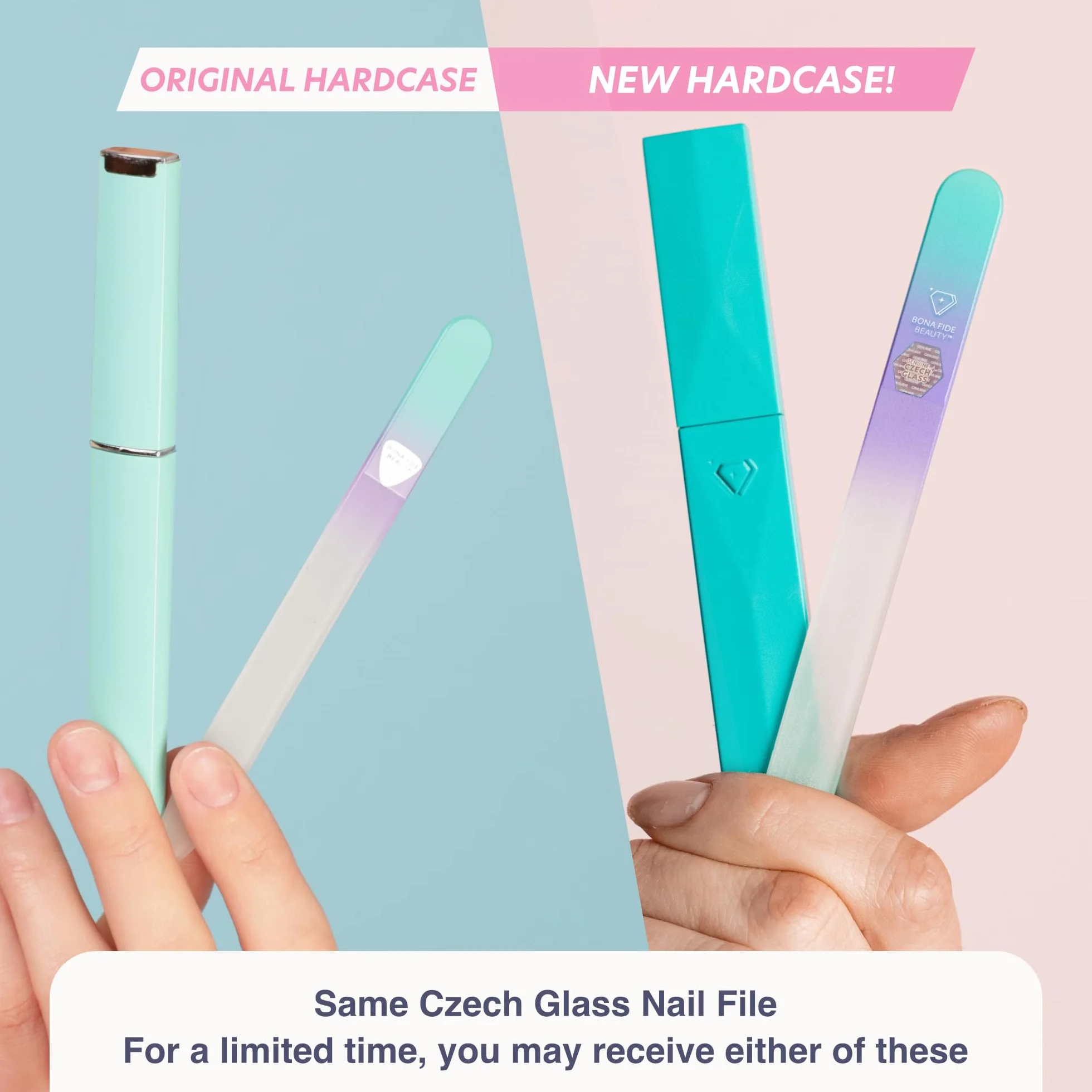 Lime à Ongles en Verre Premium Bona Fide Beauty - Verre Tchèque pour Ongles Naturels, Finition Lisse