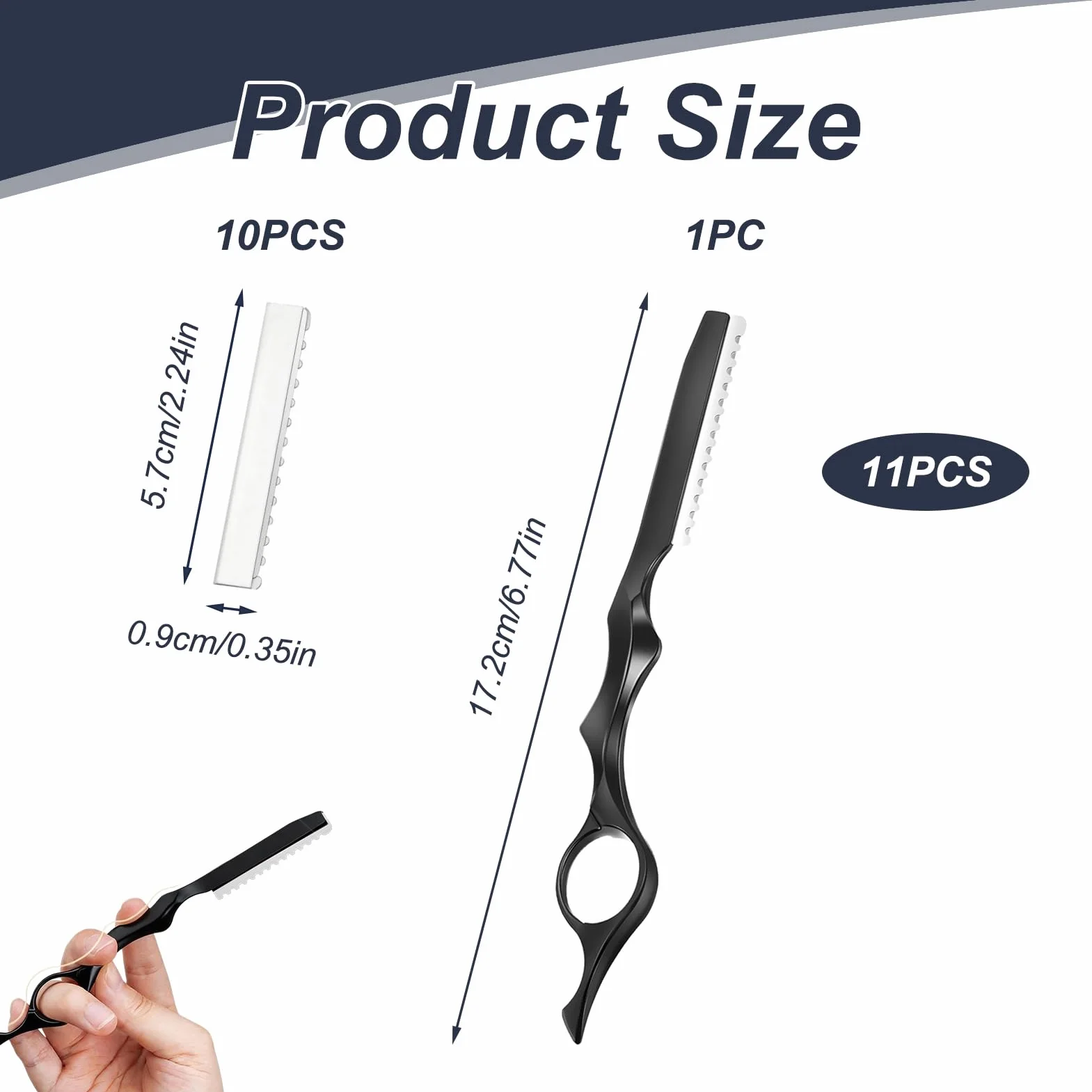 Ciseaux à Cheveux Rasoir de Coiffure 10 Lames de Rechange Coupe Effiler Anti-Pointes Fourchues Tondeuse