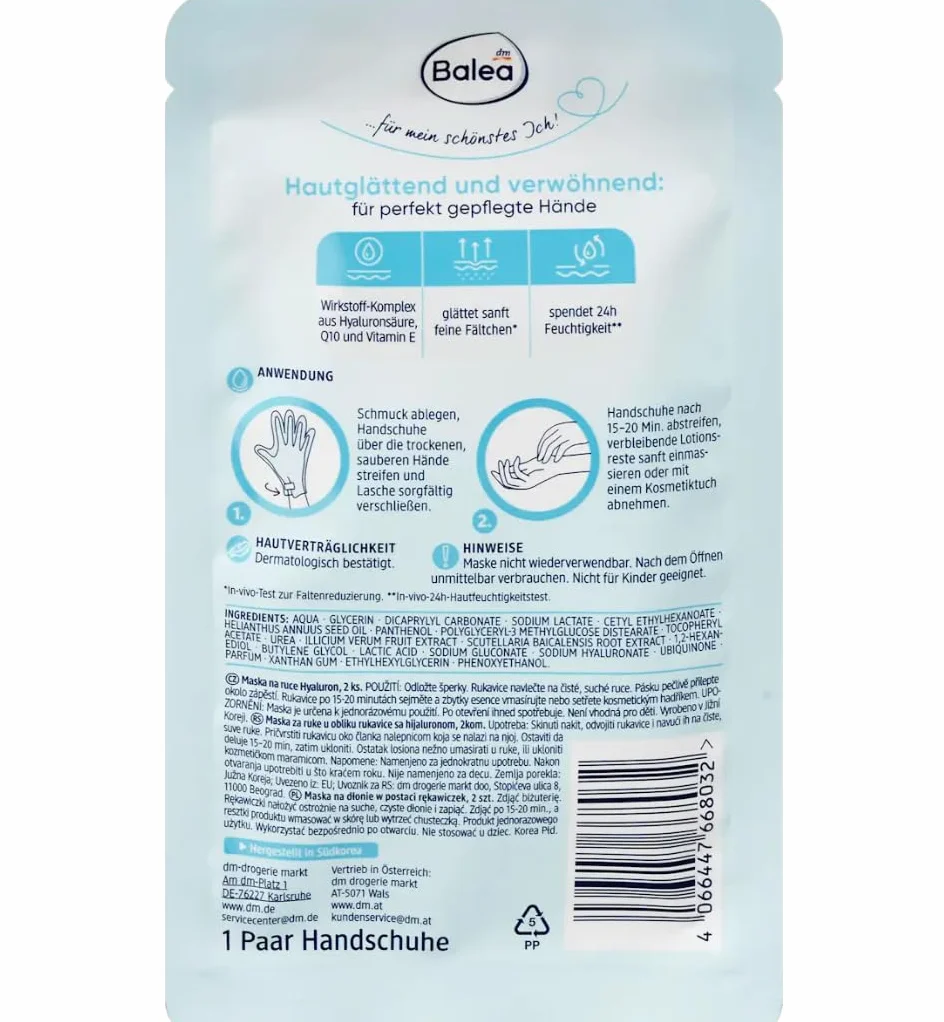 Balea Hyaluron Masques hydratants anti-âge avec complexe actif
