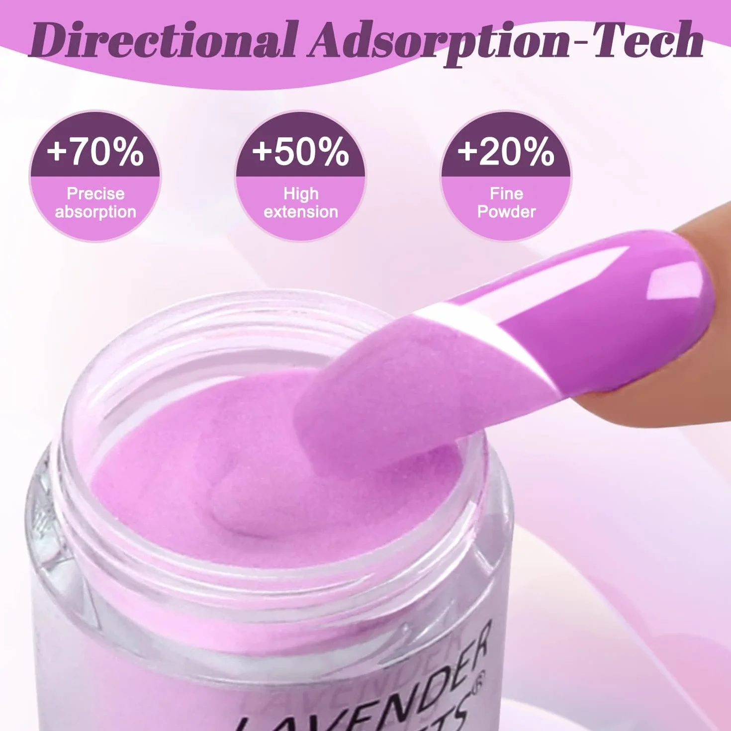 Lavender Violets 36 couleurs Dip Powder Nail Kit Starter Séchage rapide Poudre de trempage Nu palette complète Brillant Mat Nail Art Design M950