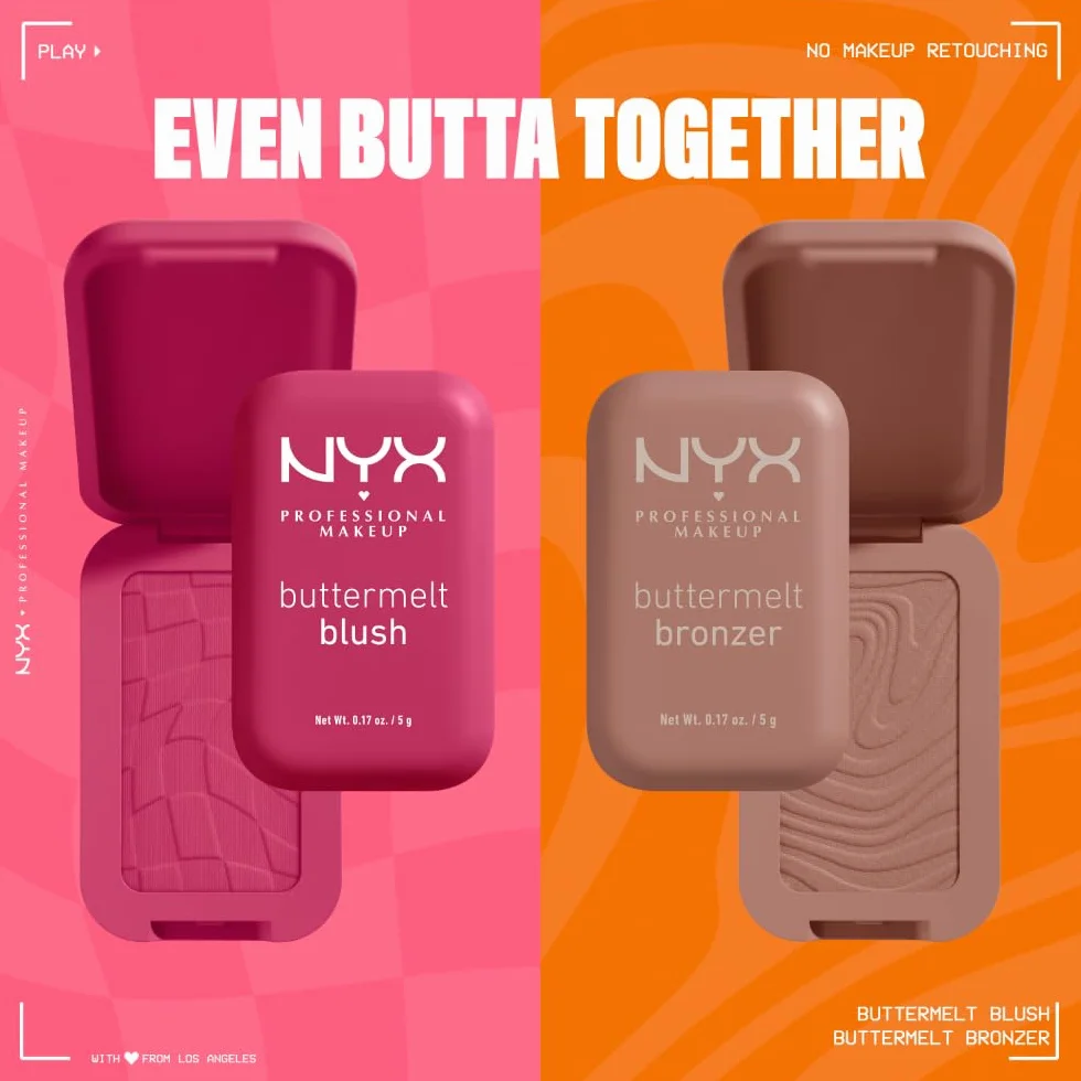 NYX PROFESSIONAL MAKEUP Buttermelt Blush Poudre Beurre Mangue Amande Karité Vegan U Know Butta