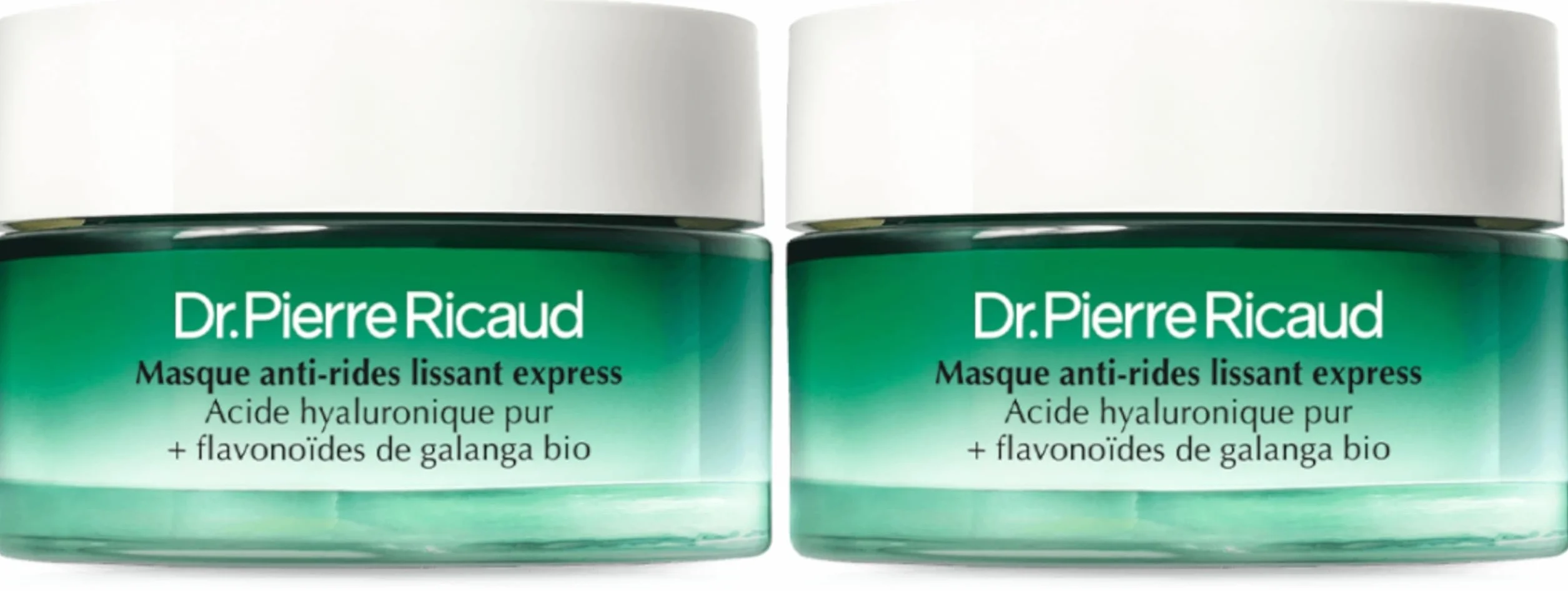 Dr Pierre Ricaud Masque Visage Anti-Rides Lissant Express à l'Acide Hyaluronique & Galanga Bio - Soin du Visage pour Femme Anti Âge & Anti Rides - 50ml (Lot de 2)