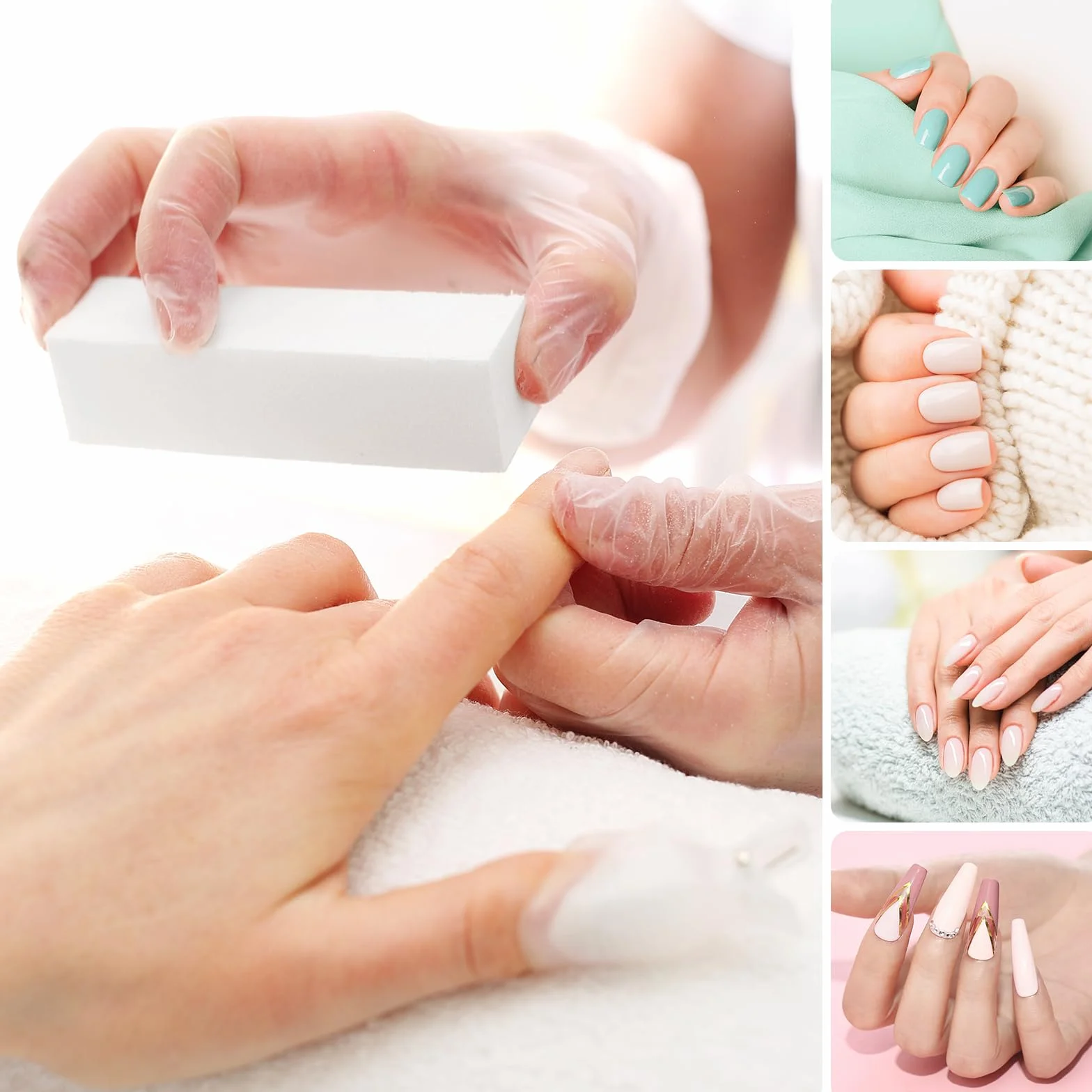 Bloc Polissoir Ongles 20 Pcs Lime à Ongle Éponge Carré pour Manucure