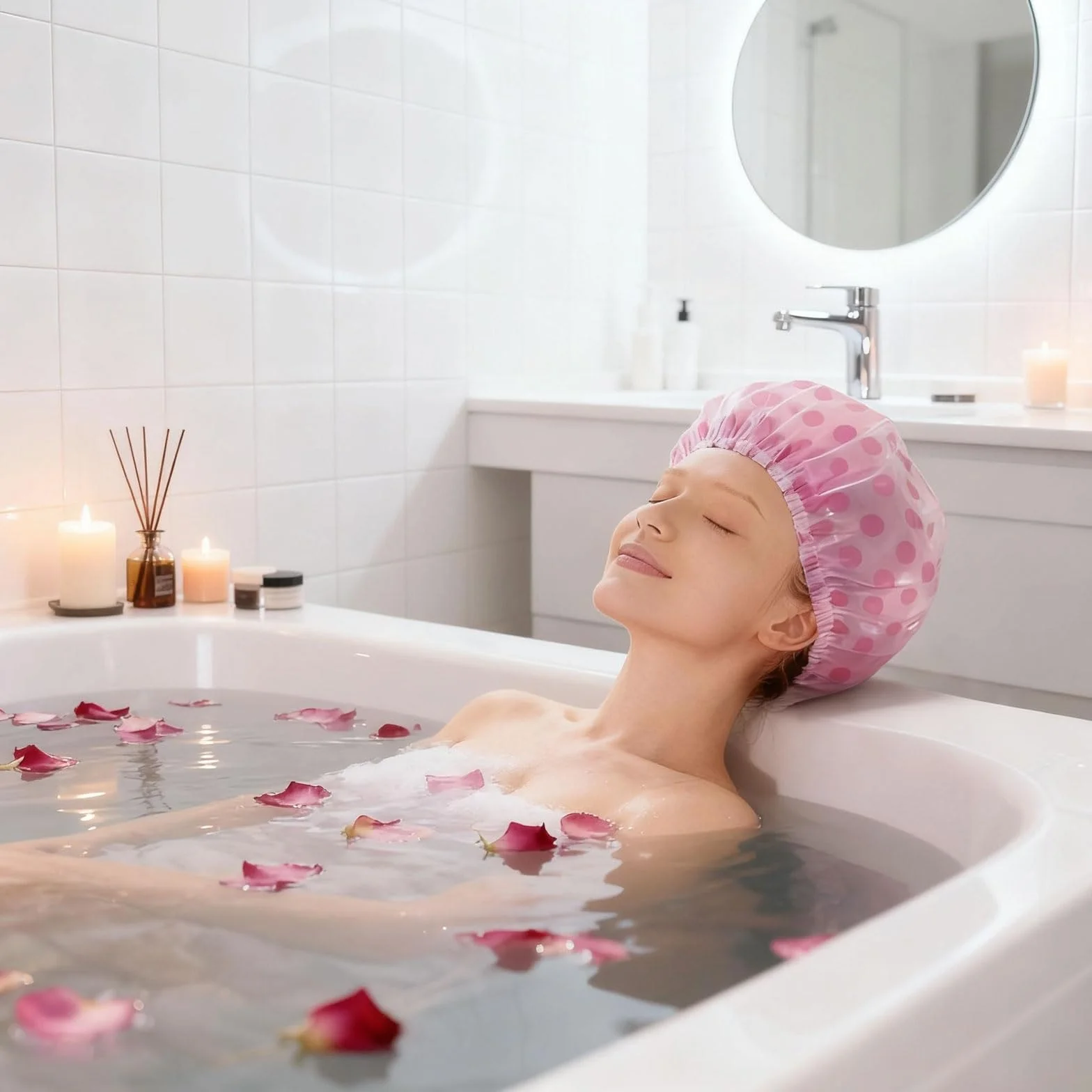 Bonnet de douche imperméable réutilisable pour femmes, 3 pièces, protection capillaire pour bain