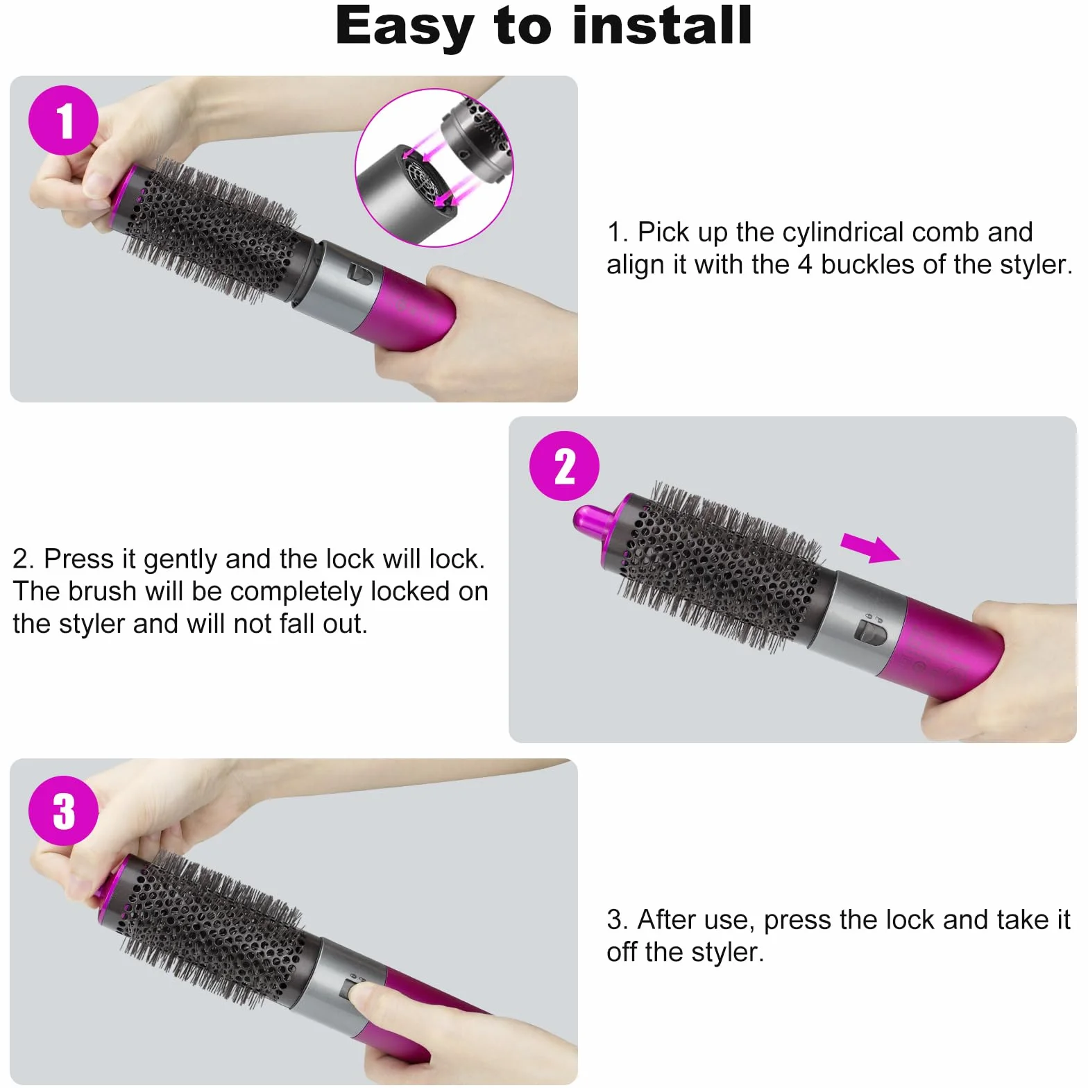Brosse volumisante ronde pour Dyson Airwrap HS01/HS05, numéro de pièce 969489-01 970750-01 pour cheveux plats et flasques