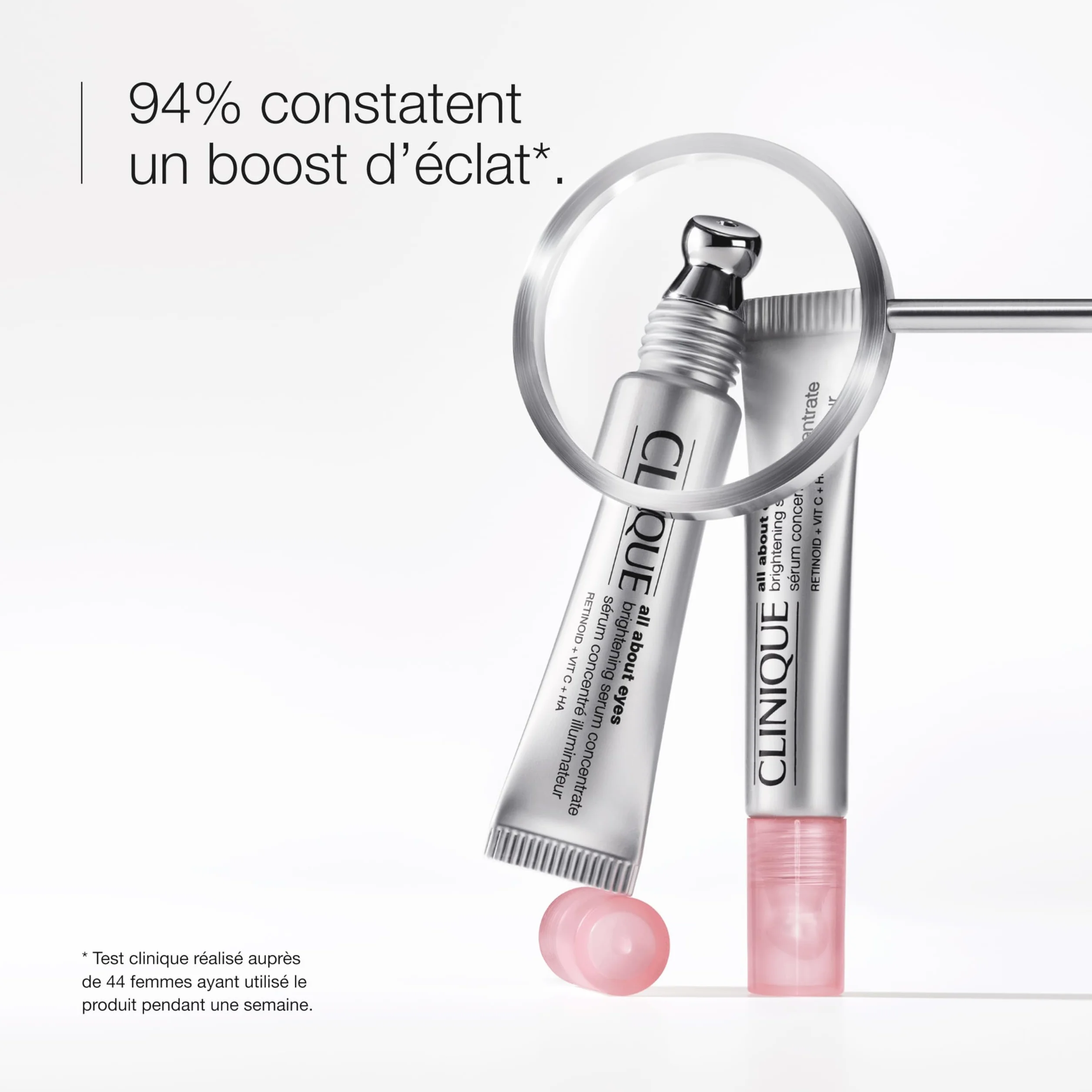 Clinique All About Eyes Sérum Concentré Illuminateur Vitamine C Acide Hyaluronique Rétinoïde Hydrate Réduit Cernes 10 ml