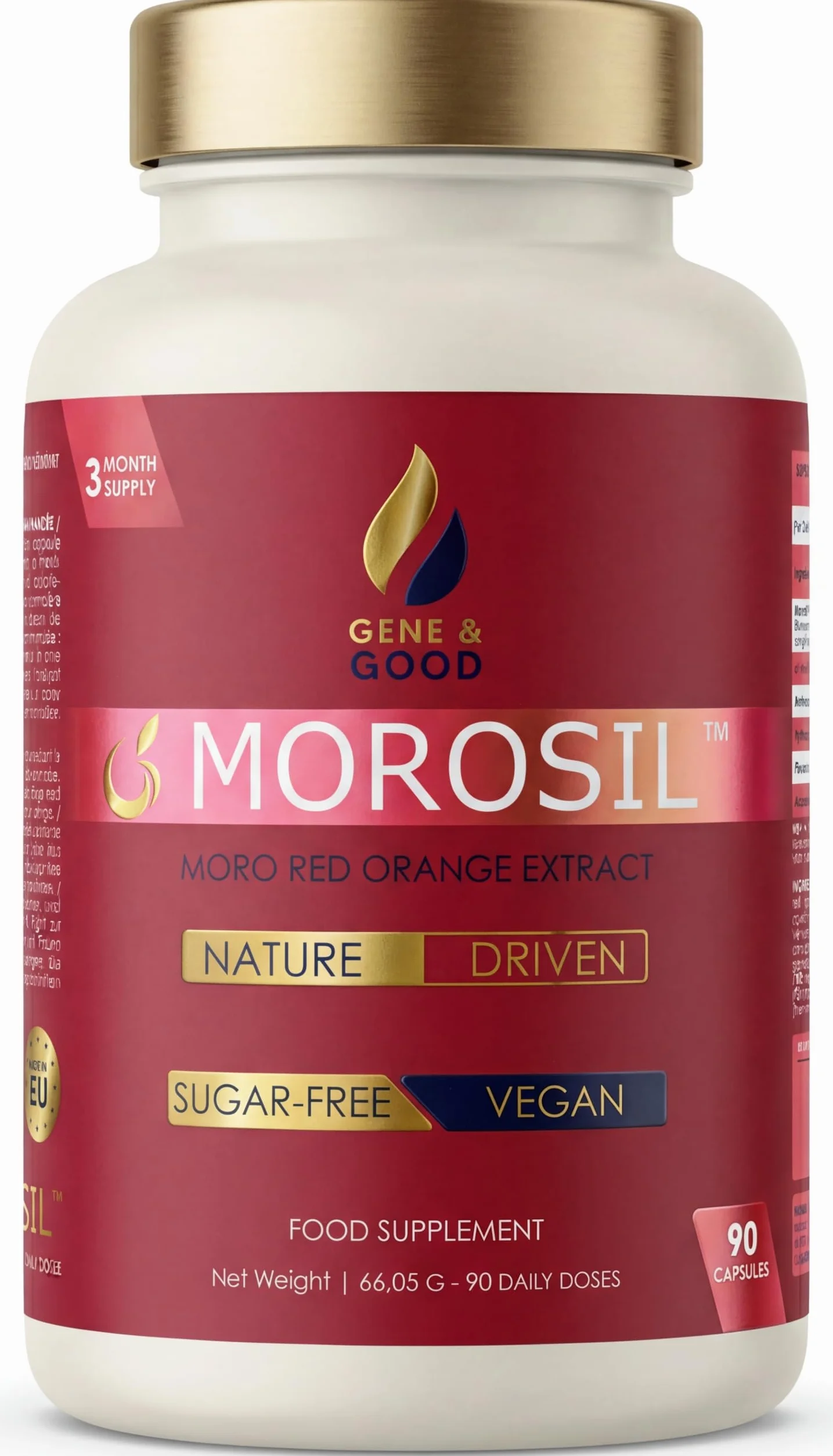 MOROSIL™ Gene & Good® Orange Rouge Moro 400 mg/jour 90 Gélules Vegan Contrôle du Poids Silhouette