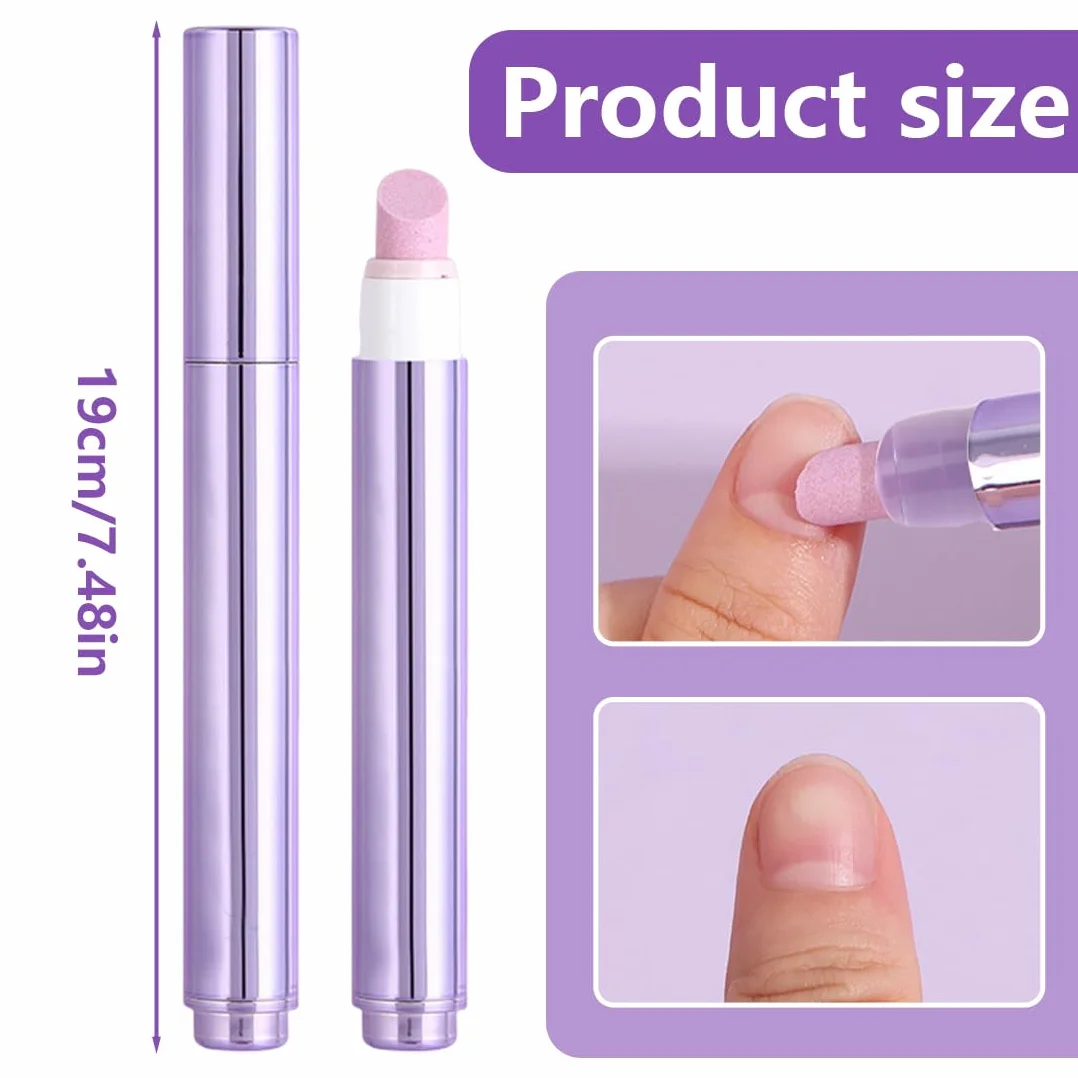 Lot de 3 Stylos 3-en-1 pour Soin des Ongles – Stylo Repousse-Cuticules Pointe Céramique + Huile Intégrée, Kit Manucure