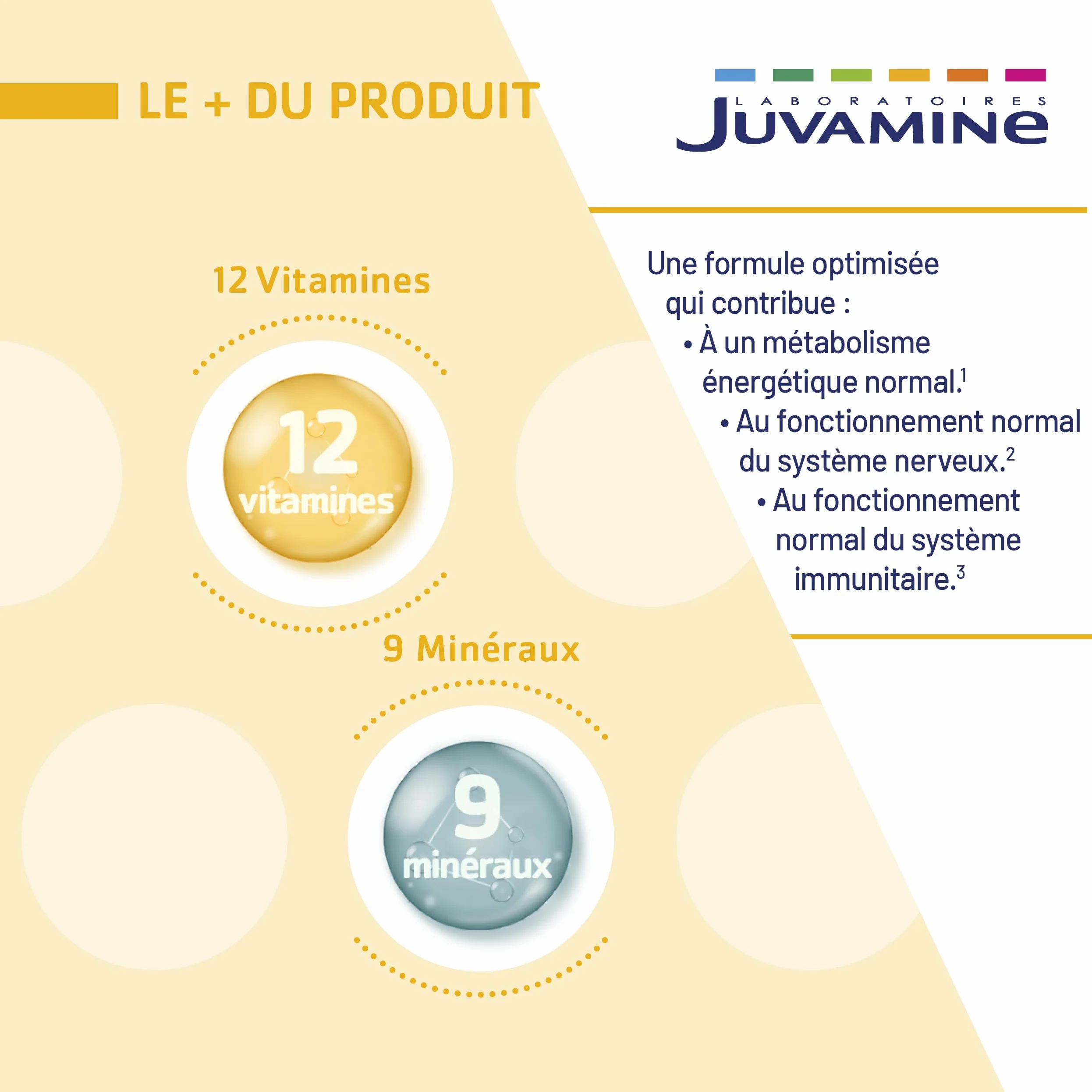 Juvamine 12 Vitamines & 9 Minéraux Effervescents Fatigue Stress Métabolisme Énergétique Immunité 30 Comprimés Arôme Tropical Fabriqué en France