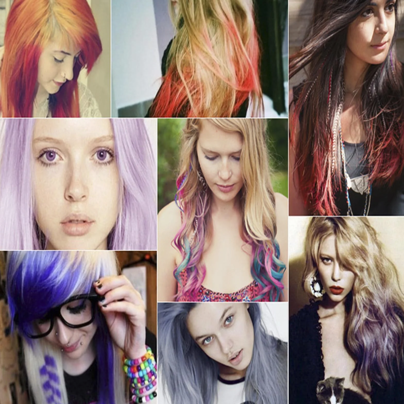Crayons de Coloration Capillaire 24 Couleurs Craie Lavables pour Cheveux