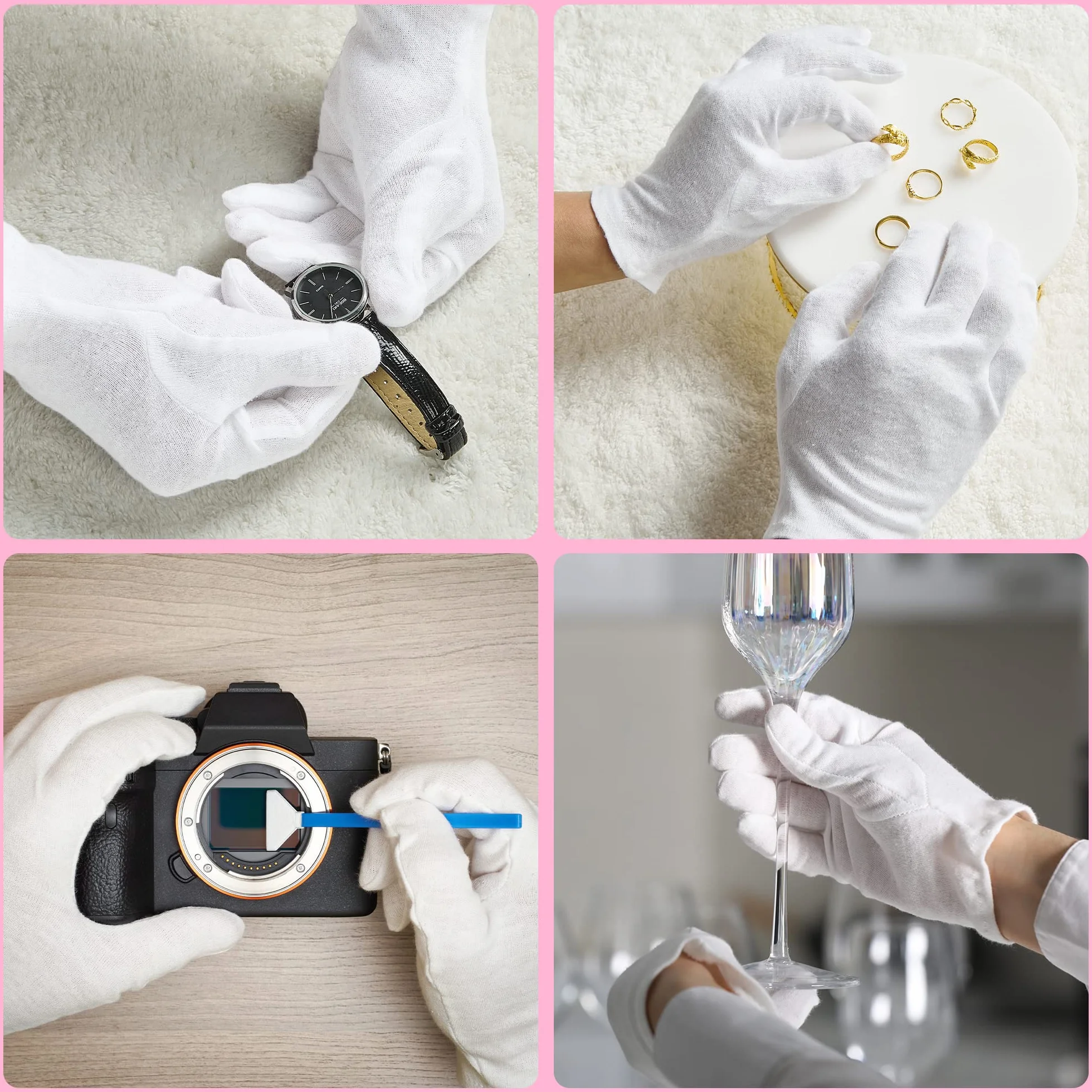 COOLJOB Lot de 6 paires gants coton protection eczéma hydratants mains sèches