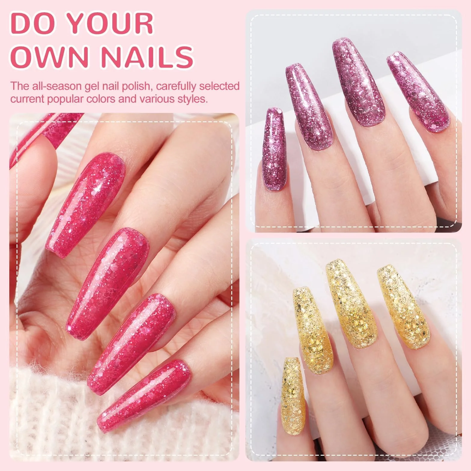 PEACECOLOR Kit Ongle Gel UV Complet avec Lampe UV Ponceuse, 35+5 Vernis Semi Permanent Base Top Coat Manucure