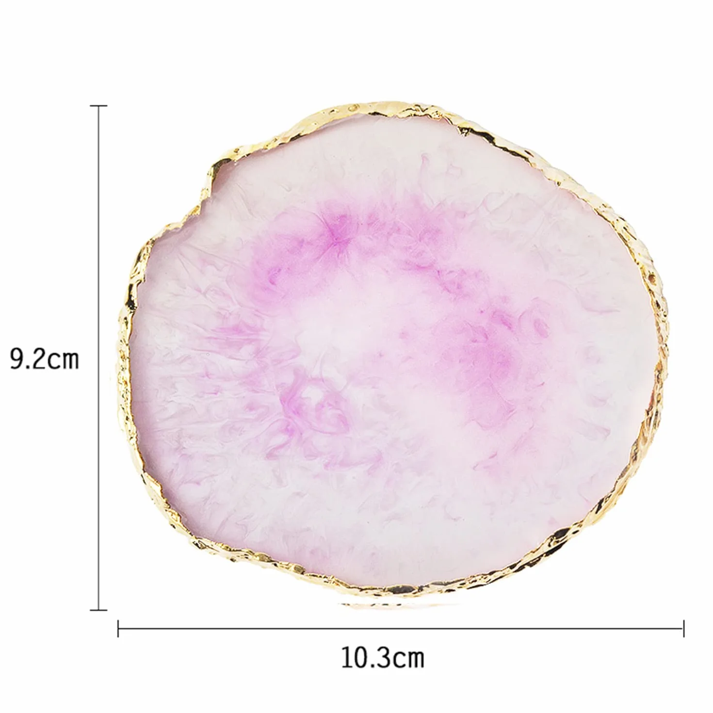 Palette de Mélange de Vernis à Ongles, Bord Doré Résine, Support Manucure (Mauve)