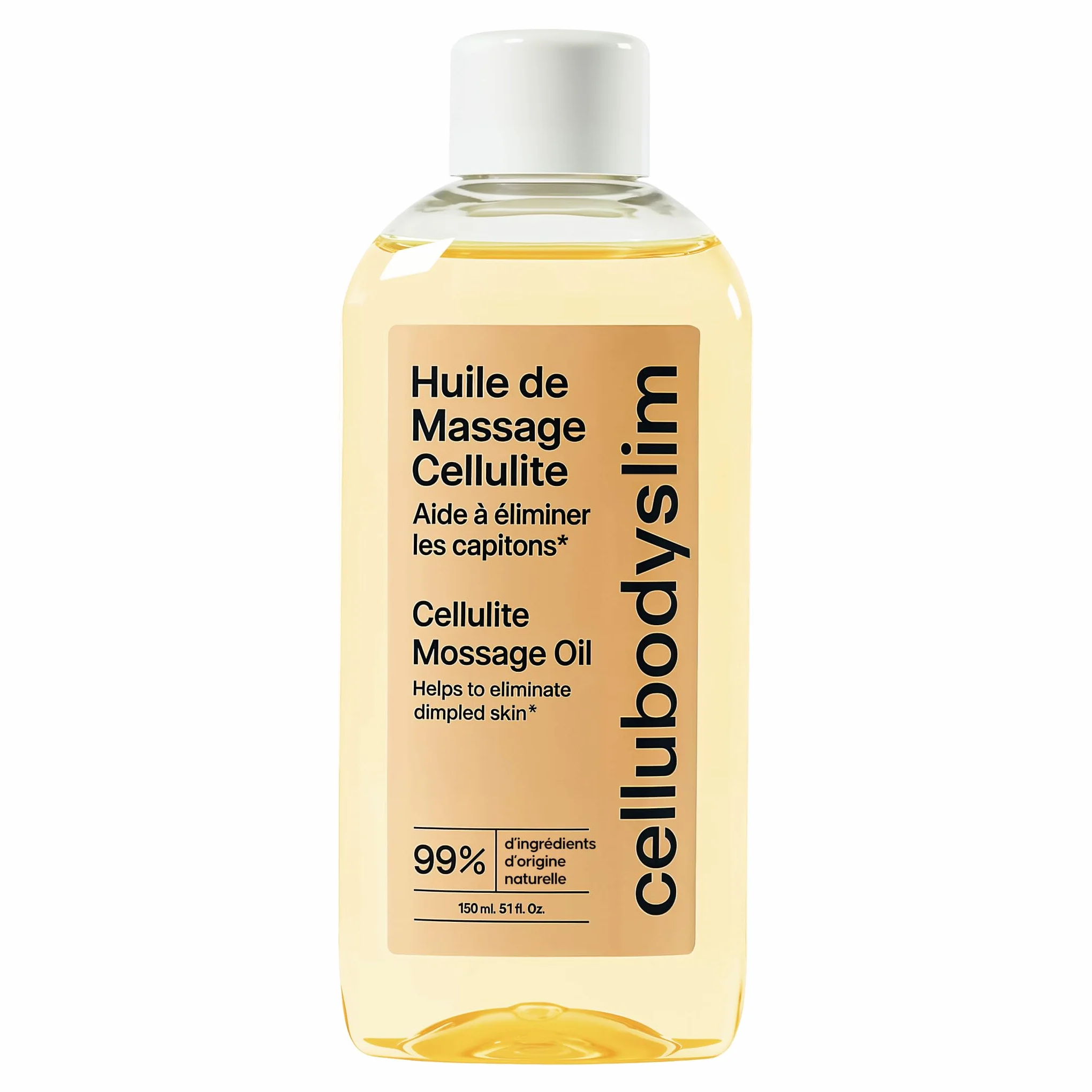 Huile Anti-Cellulite Naturelle 150 ml Massage Ventouse Palper-Rouler Huiles d'Amande Douce Tournesol 99% Ingrédients Naturels