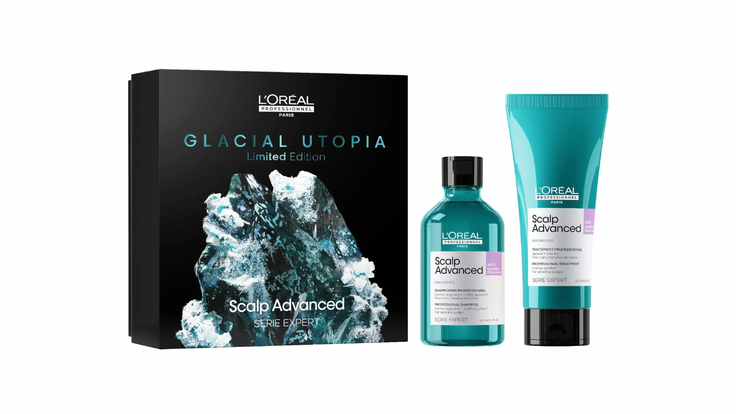 L'Oréal Professionnel Coffret Cadeau Scalp Advanced Routine Anti-Inconfort & Démangeaisons Cuir Chevelu Sensible Duo Shampoing + Traitement à Rincer