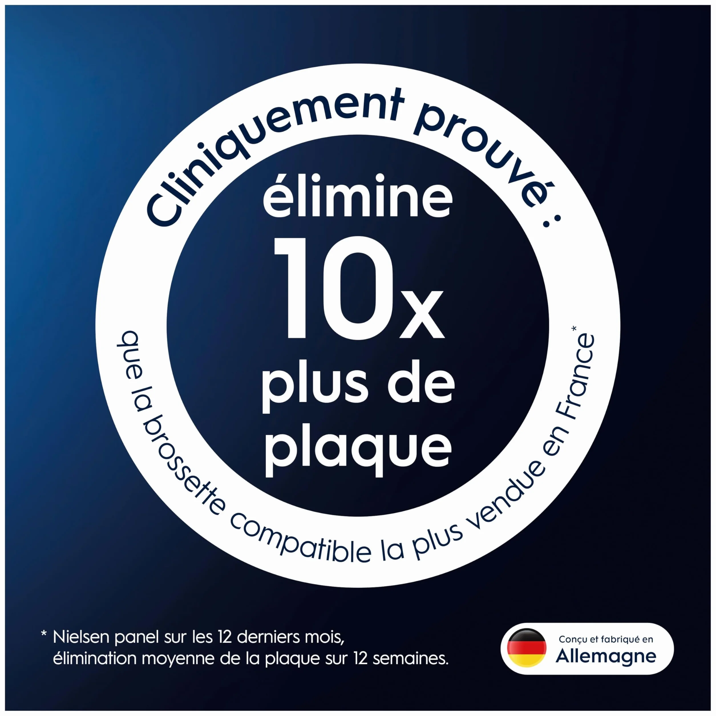 Oral-B Cross Action Brossettes de Rechange Lot de 4 Noires Recharges Brosse à Dents Électrique
