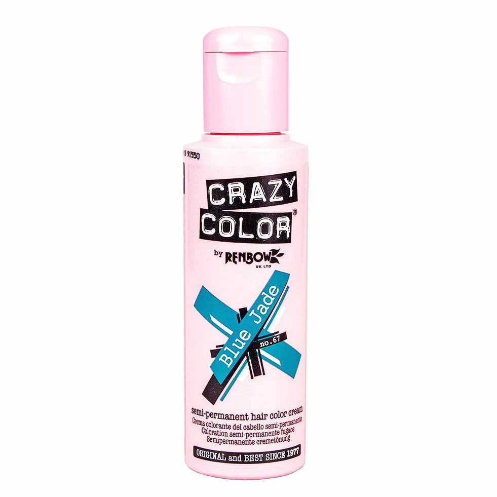 Crazy Color Lot de 2 colorations semi-permanentes pour cheveux 100 ml (jade bleu)