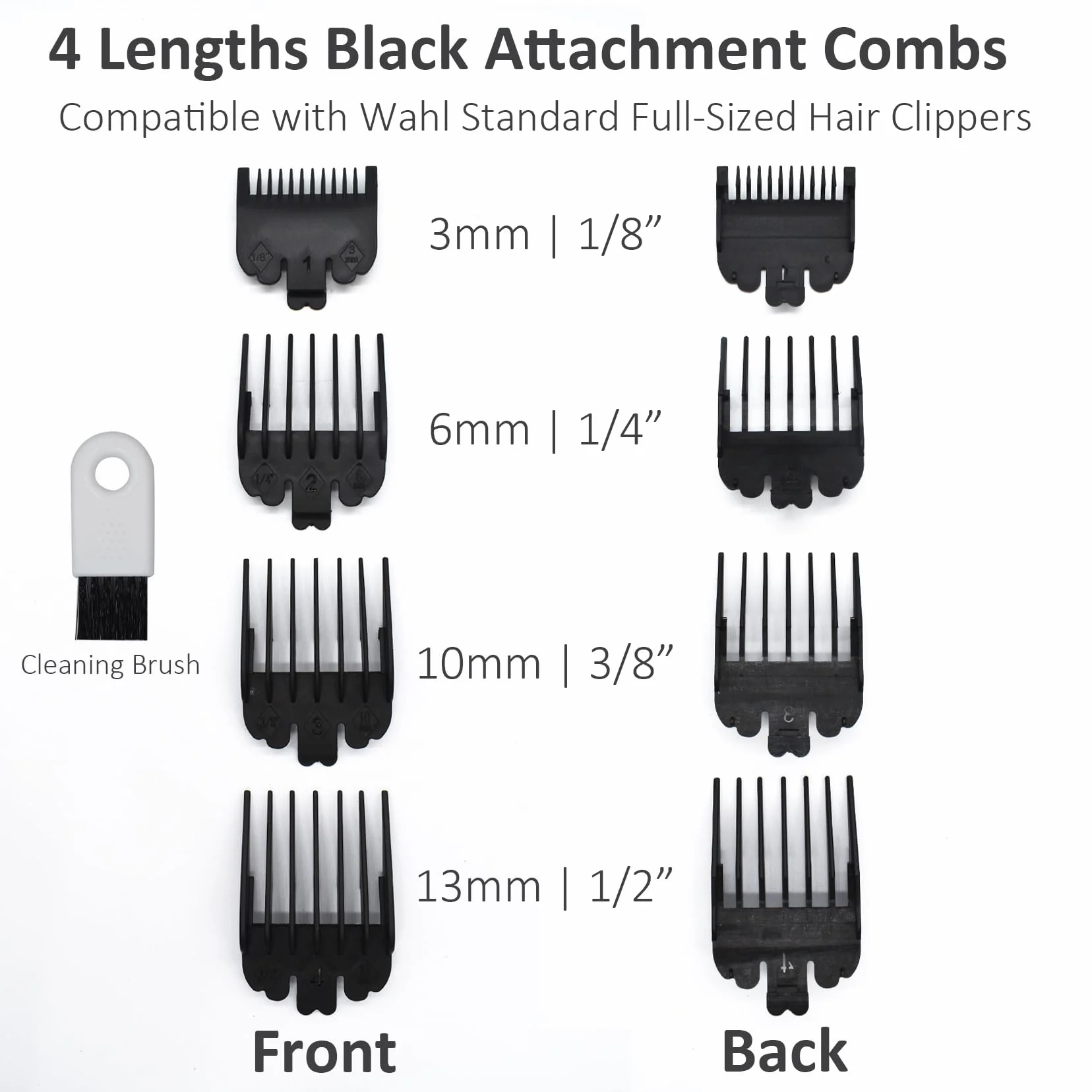 Peignes de fixation professionnels en nylon noir compatibles Wahl Magic Clip Super Taper