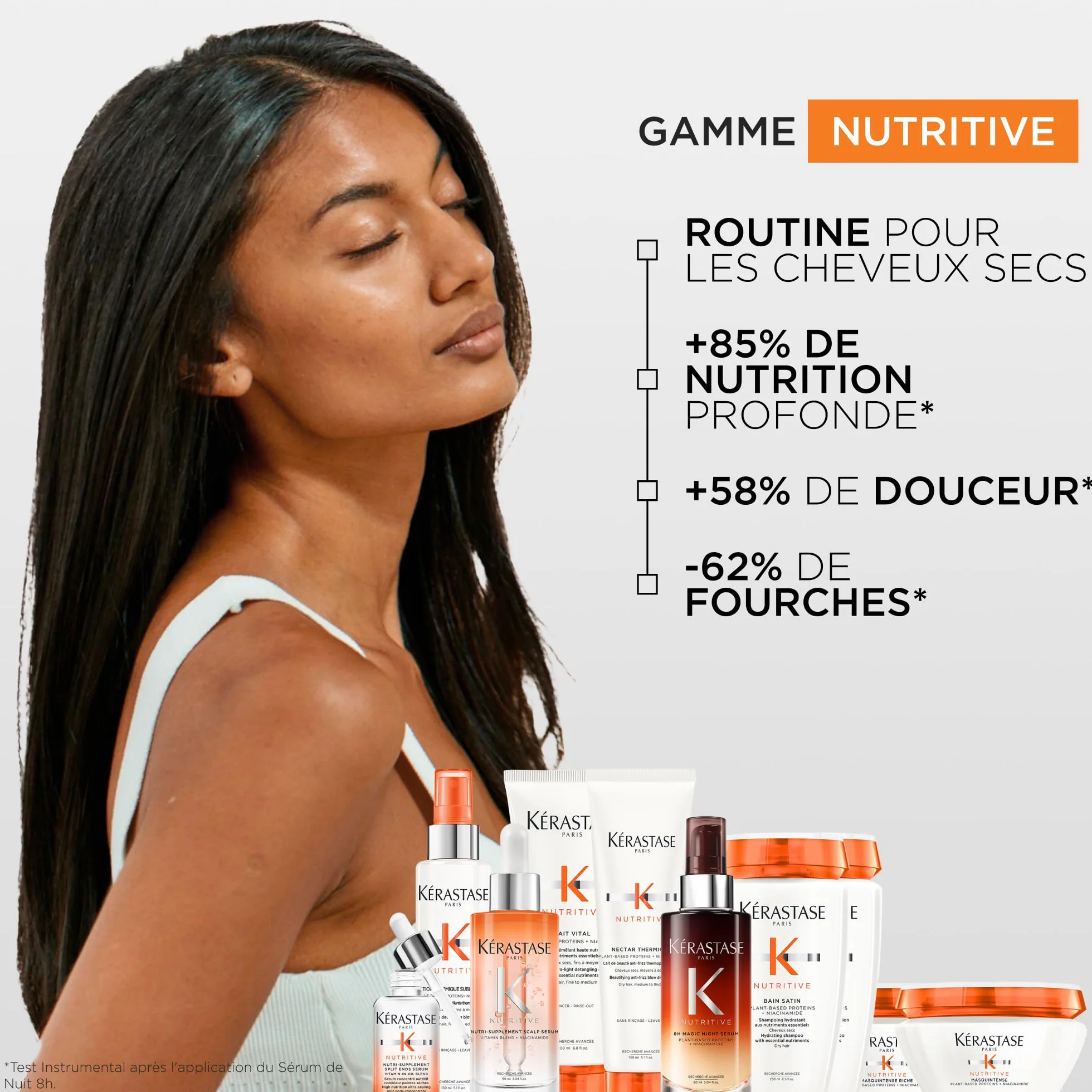 KERASTASE Nutritive 8H Magic Night Serum Cheveux Secs Nourrit Protège Humidité Protéines Végétales Niacinamide