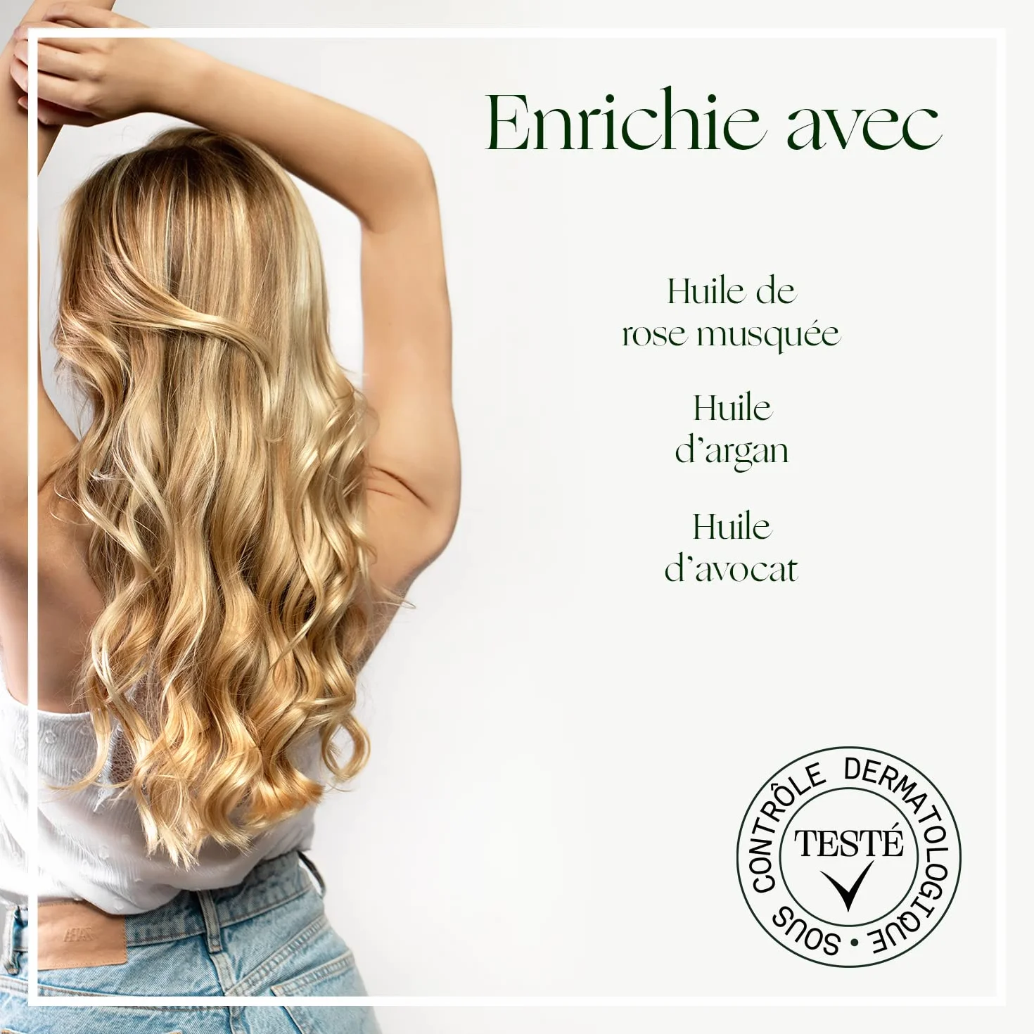 LUXÉOL Huile Sèche Corps & Cheveux Multi-Usage 100ml Enrichie En Huile D'Argan, Avocat, Rose Musquée Fabriqué En France