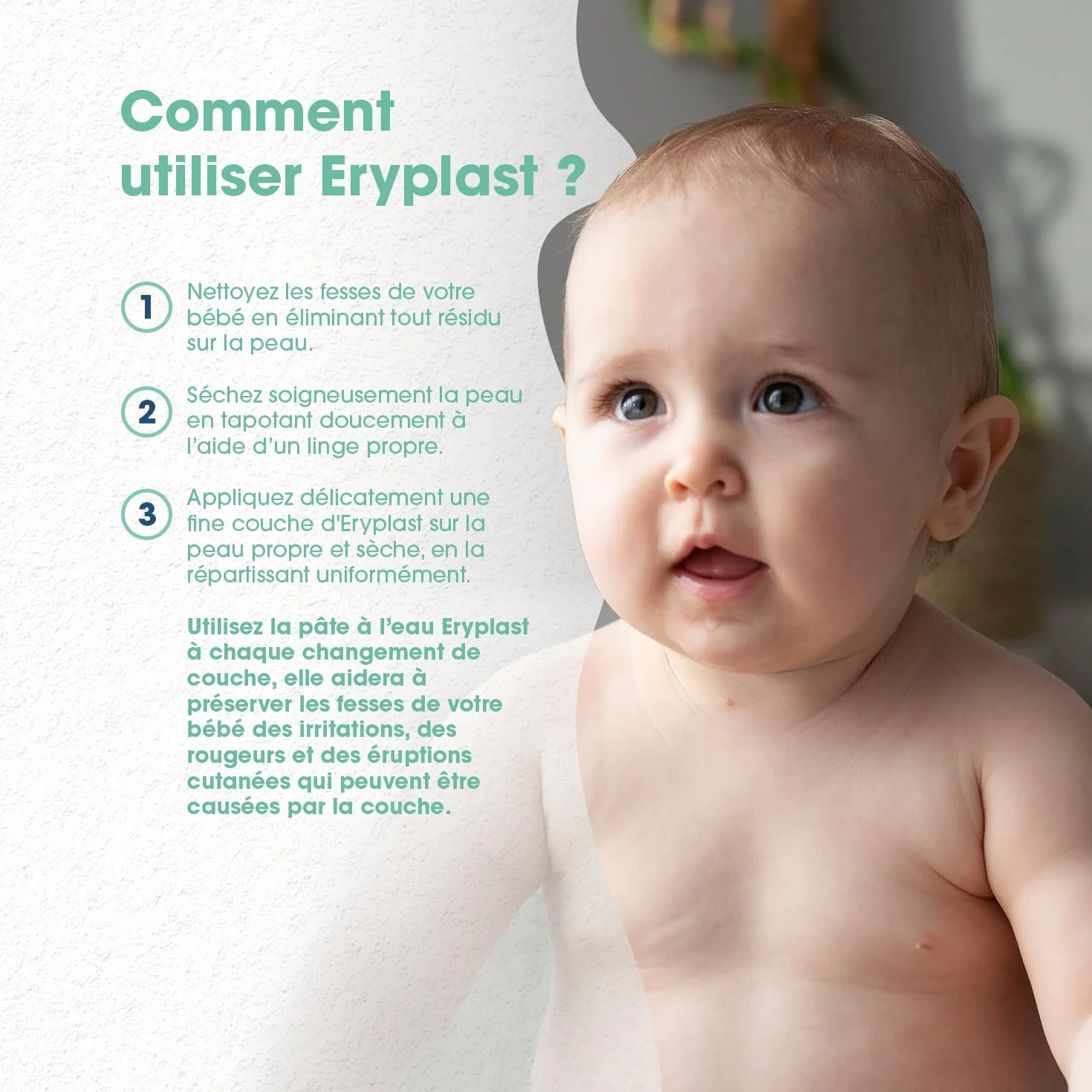 Eryplast Pâte à l’eau 200 gr - Soin érythèmes fessiers, rougeurs, irritations - Hypoallergénique, sans parfum
