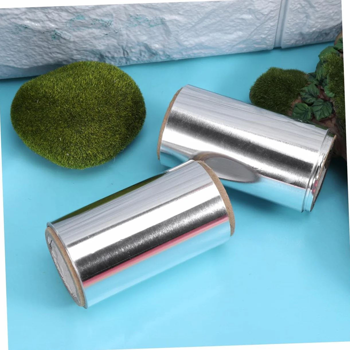 Healeved Papier Aluminium pour Mèches de Cheveux Argenté 2 Rouleaux pour Salon de Coiffure Améliore la Pénétration Retient la Chaleur