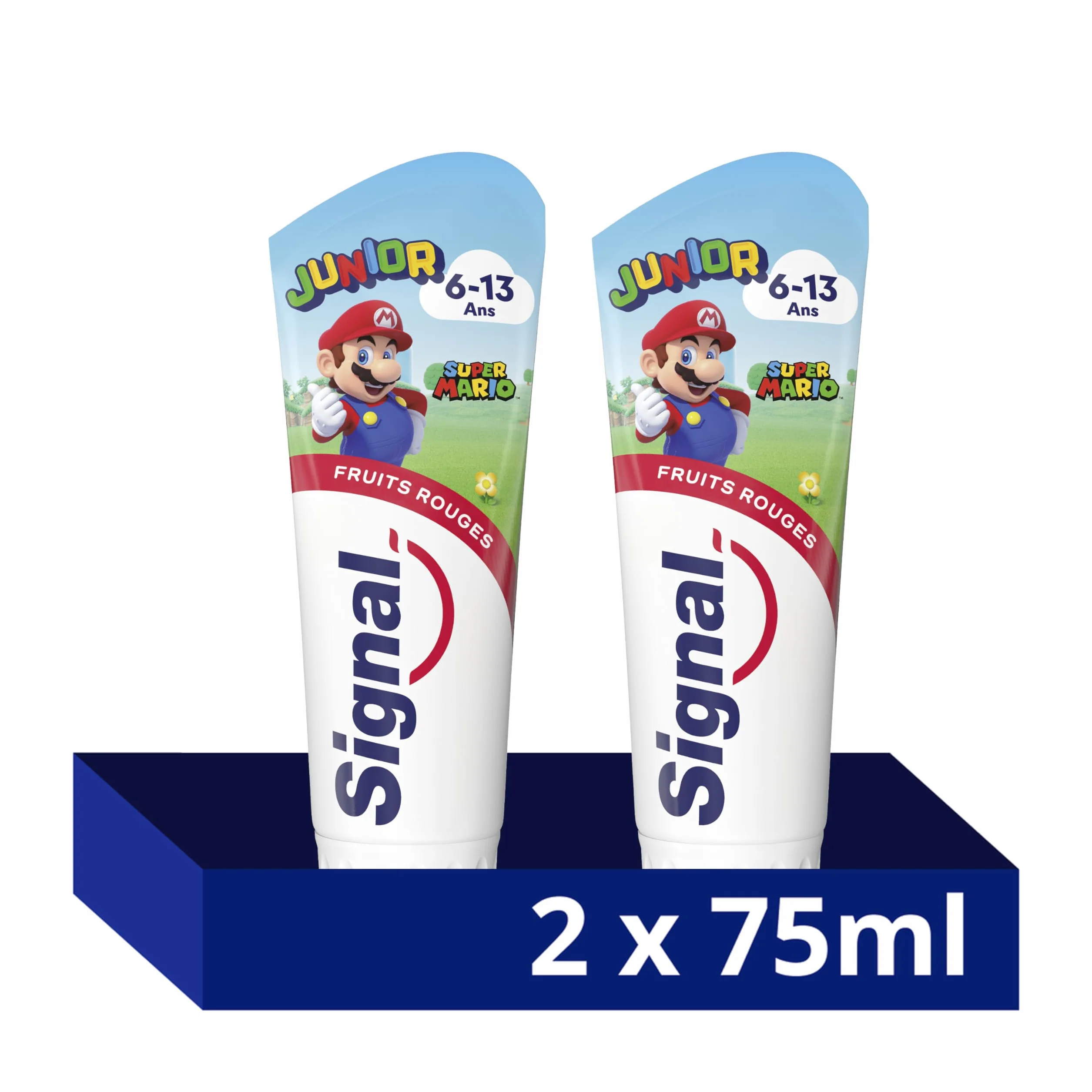 Signal Dentifrice Enfant Super Mario Fruits Rouges 6-13 ans 2x75ml