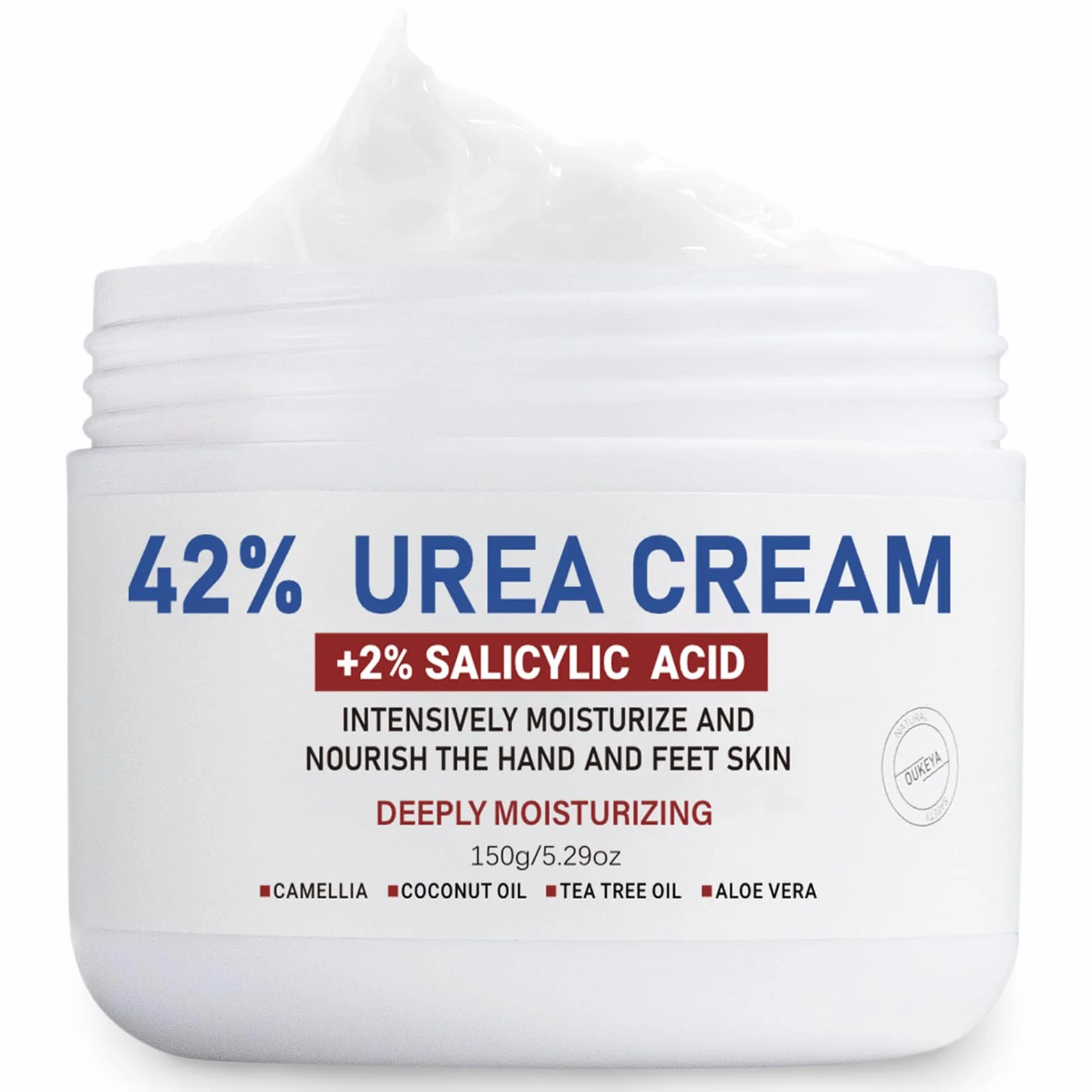 OUKEYA Crème d'Uree 42% Acide Salicylique 2% Pieds Mains Très Secs Abîmés Hydratante Réparatrice Intense