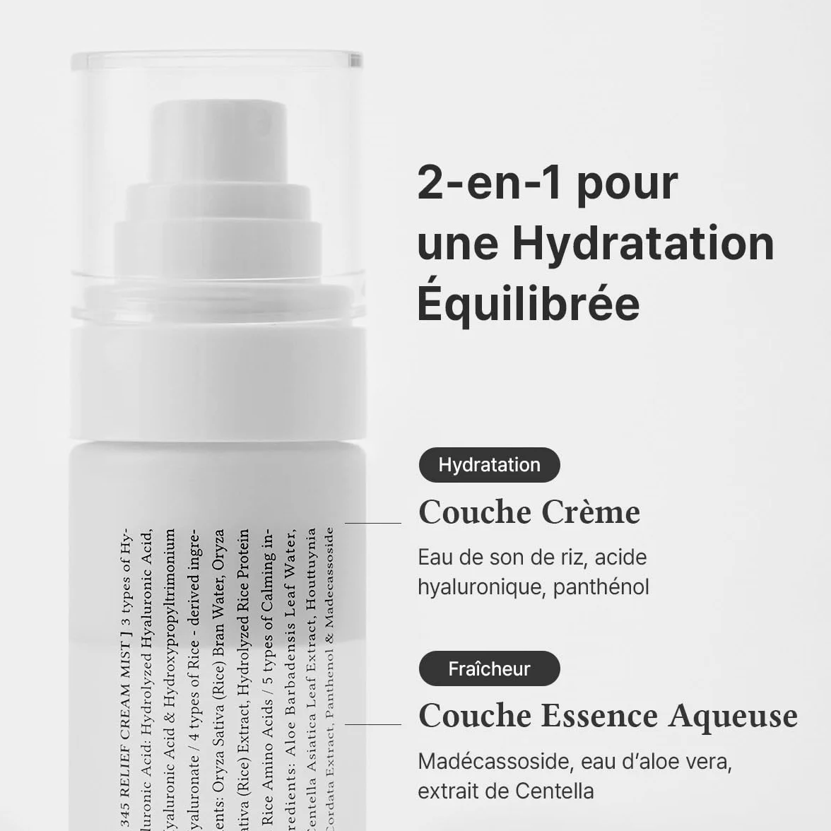 Dr.Althea 345 Relief Cream Mist | Brume Visage Hydratante à l’Extrait de Riz | Soin Apaisant pour Peaux Sensibles | Cosmétique Coréenne Vegan, 100ml