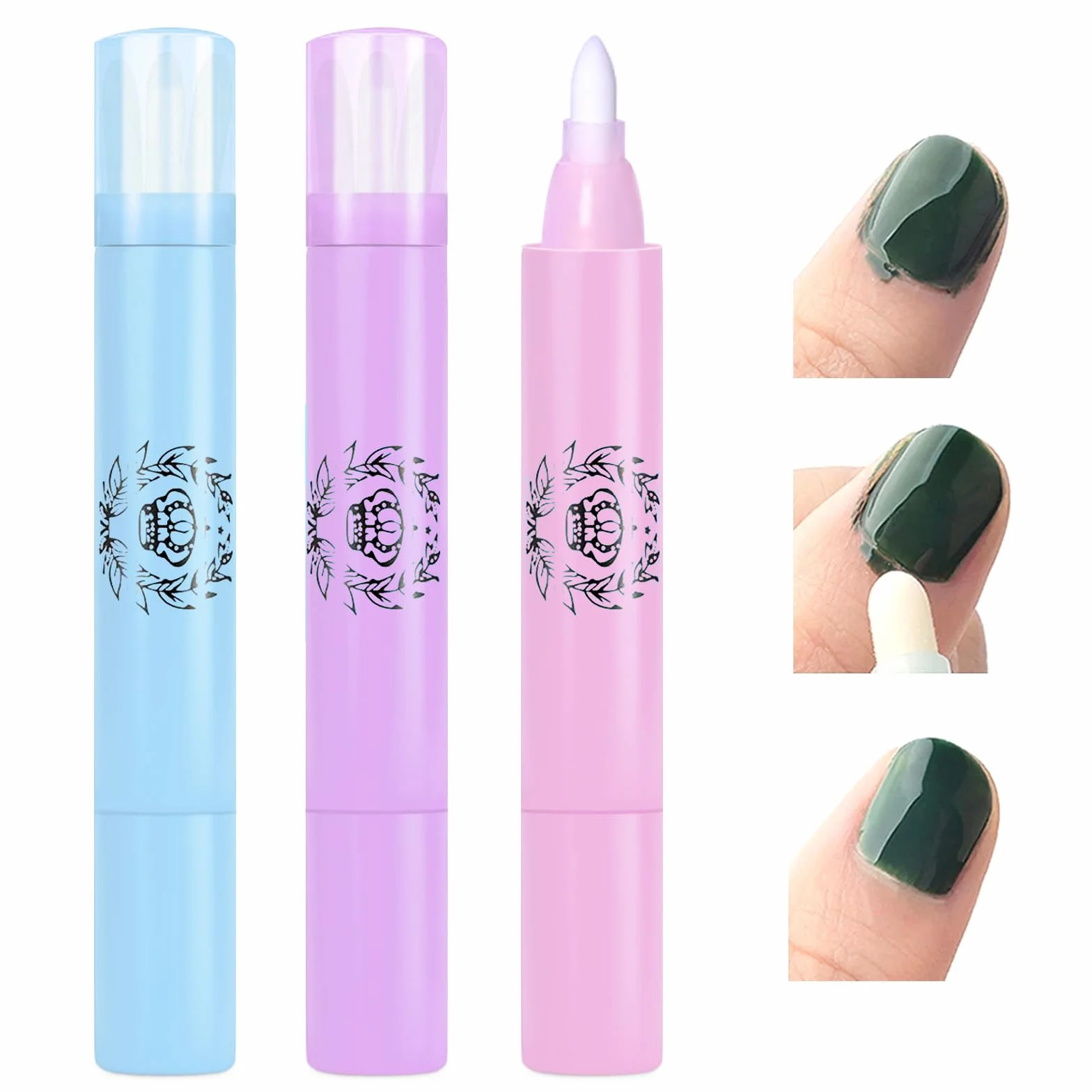 Stylos Correcteurs de Vernis à Ongles x3 avec 9 Pointes de Rechange Outil de Manucure
