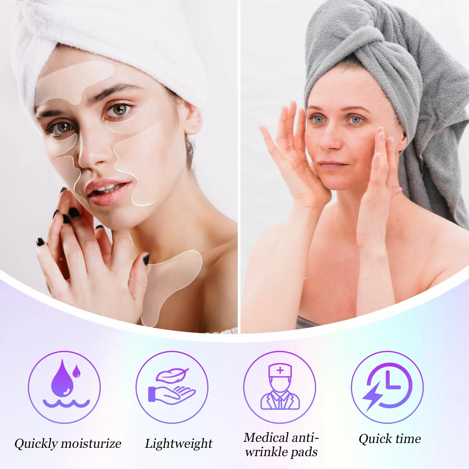 Masques anti-rides en silicone Dimeho Lot de 11 coussinets oculaires réutilisables