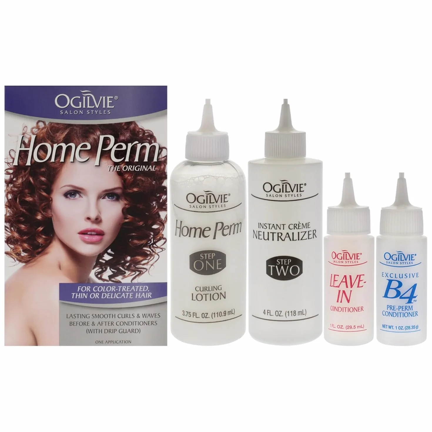 Ogilvie The Original Home Perm Kit pour Cheveux Colorés Boucles Longue Durée