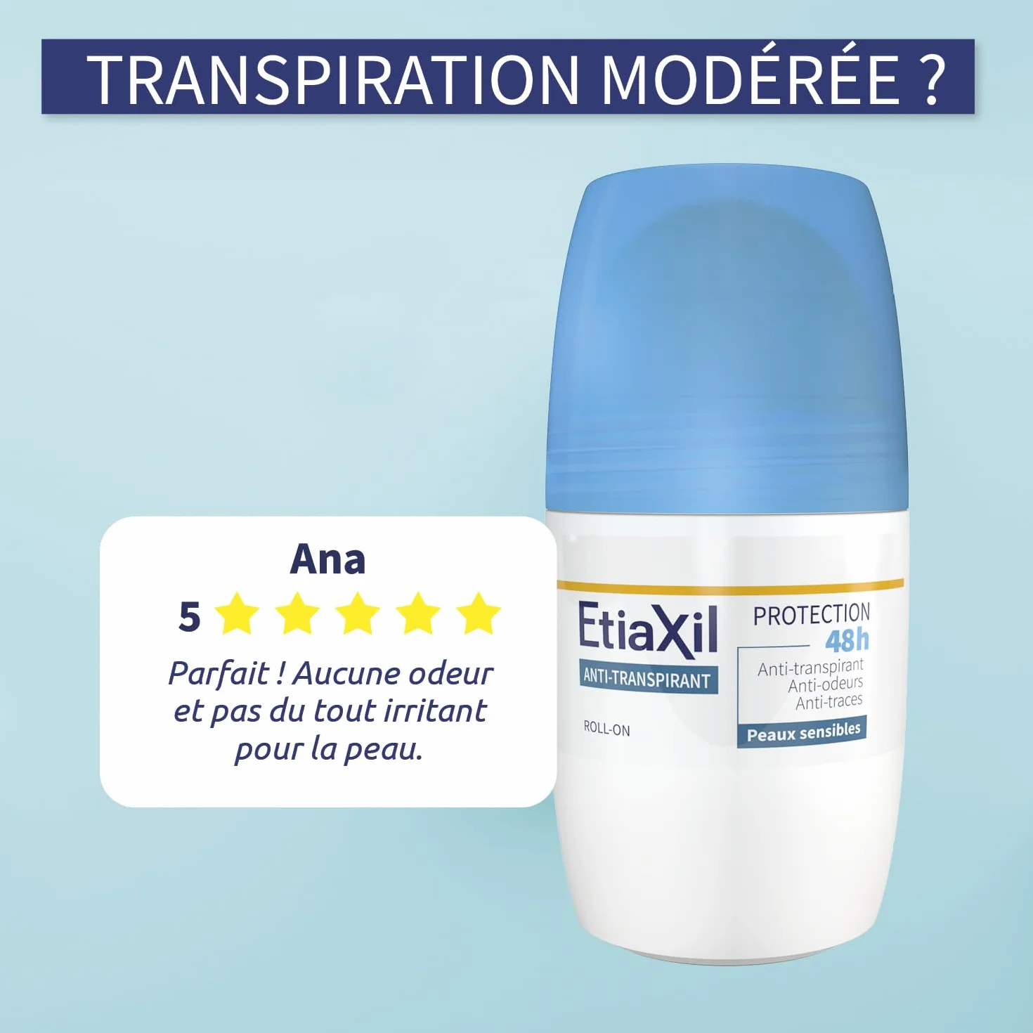 Etiaxil Déodorant Anti-transpirant 48h Roll-On 2x50ml