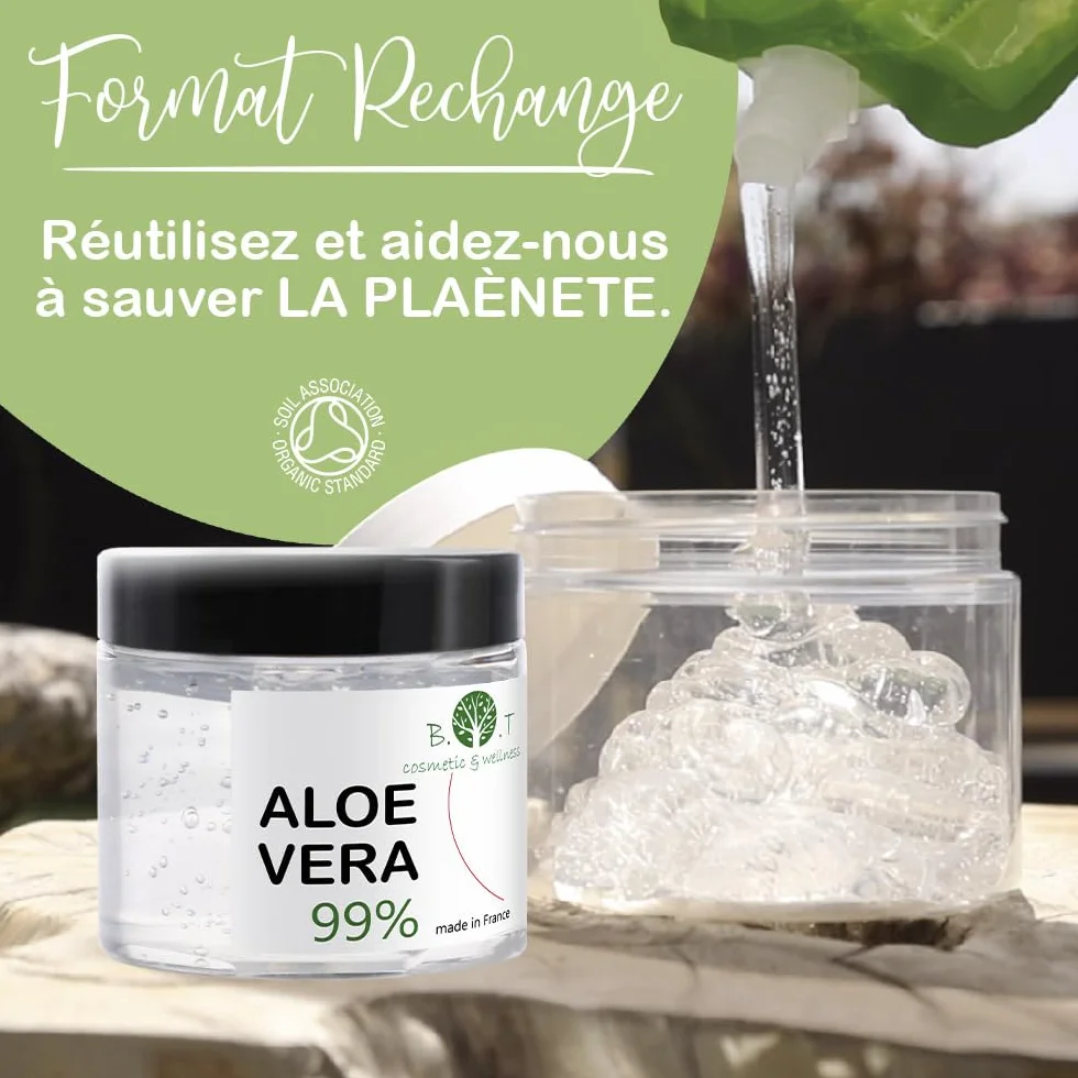 Gel Aloe Vera Bio 100% Pur Hydratant Visage et Corps Après-Soleil 1000 ML