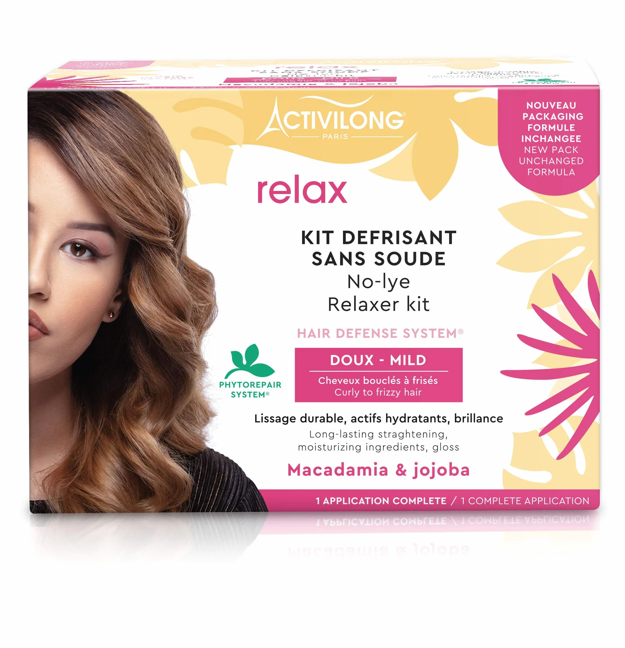 ACTIVILONG Kit Défrisant Sans Soude Cheveux Fins À Normaux Lissage Durable Macadamia Jojoba Made In France