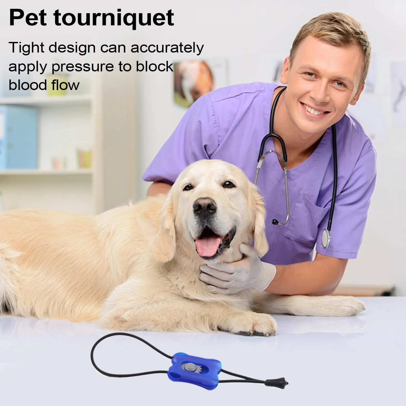 Garrot Élastique Premiers Secours Bandage Portable Contrôle Saignement Immédiat Chien Chat