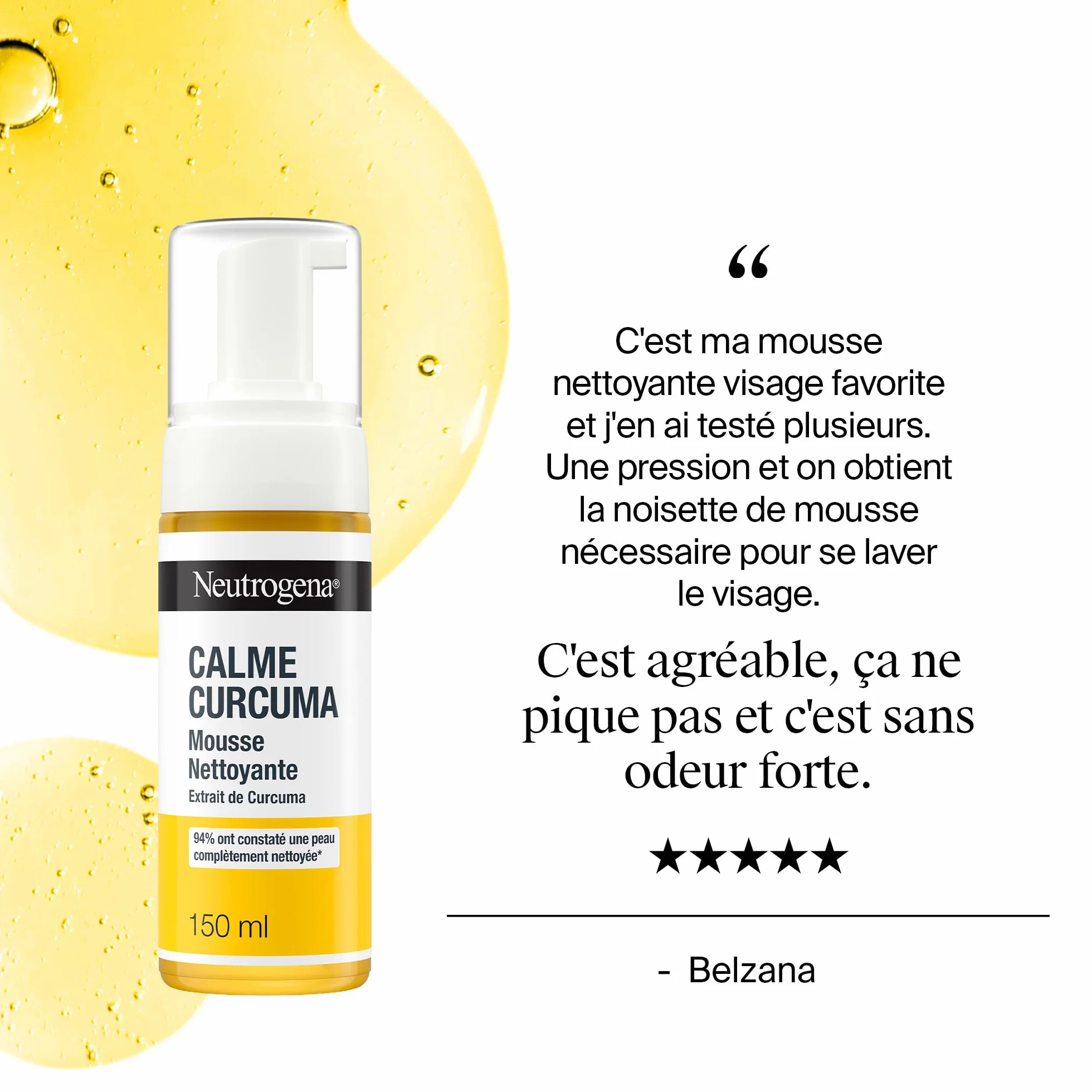 Neutrogena Mousse Nettoyante Calme Curcuma 150 ml Nettoyant Visage
