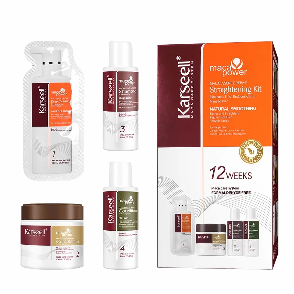 Karseell Kit de Lissage des Cheveux, Kératine Lissage Professionnel À Domicile, Dure 12 semaines pour Tous Types de Cheveux
