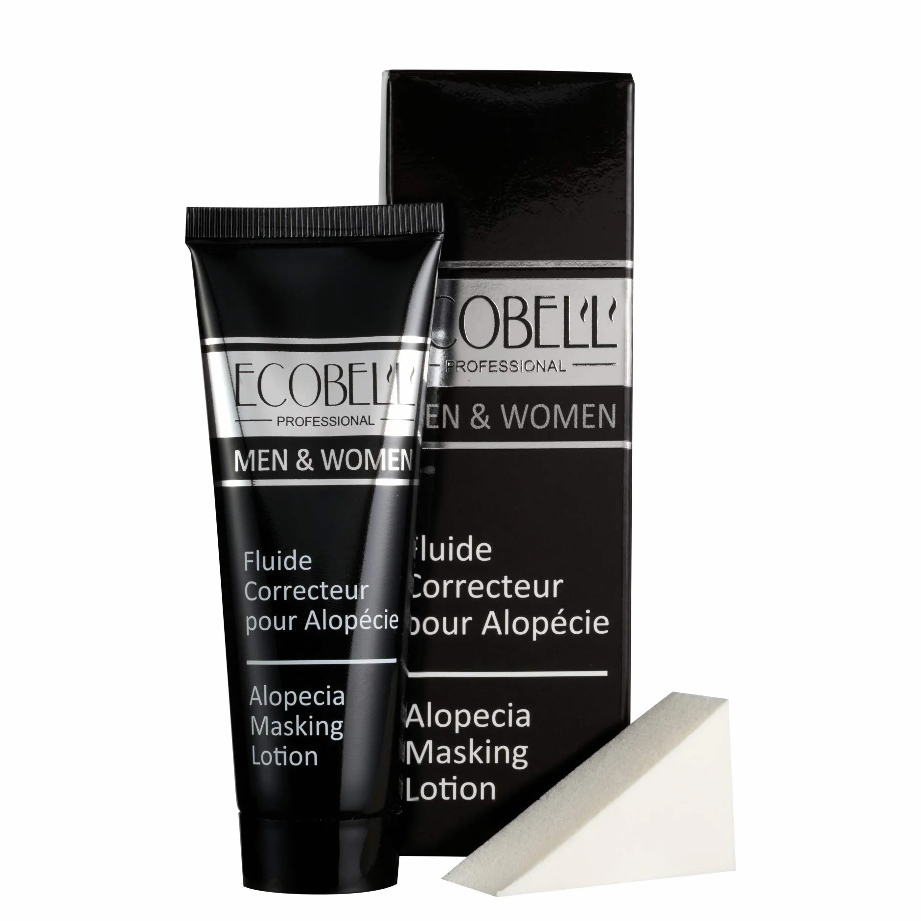Ecobell Fluide Correcteur Alopécie waterproof 50 ML - Mascara coloré pour cheveux (Châtain Foncé)