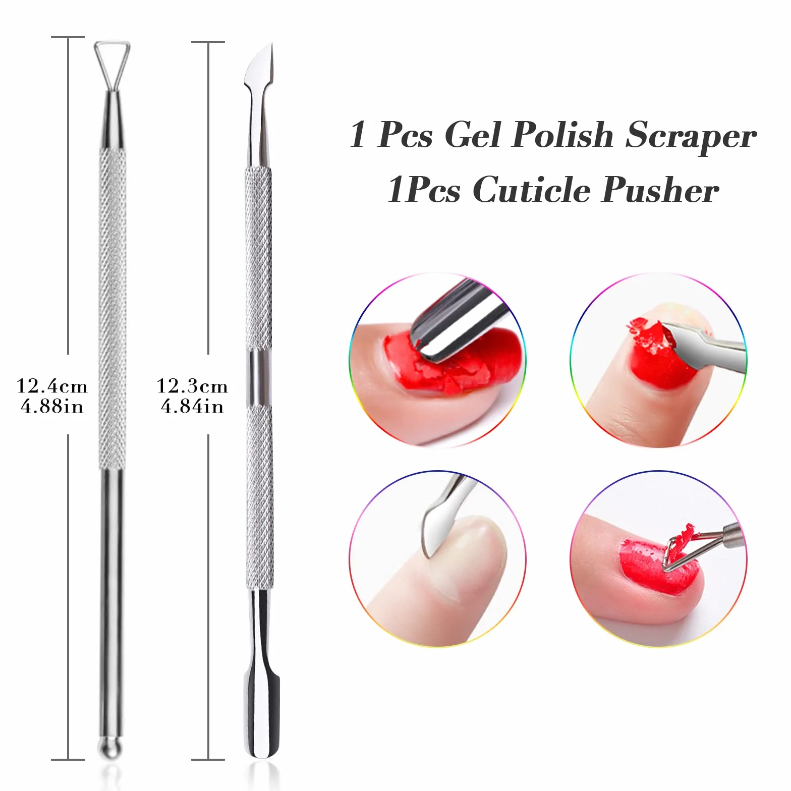 Capuchon Ongle, Clips et Vernis Acrylique, Dissolvant, Clips Gel, Grattoir, Poussoir Cuticules (Noir)